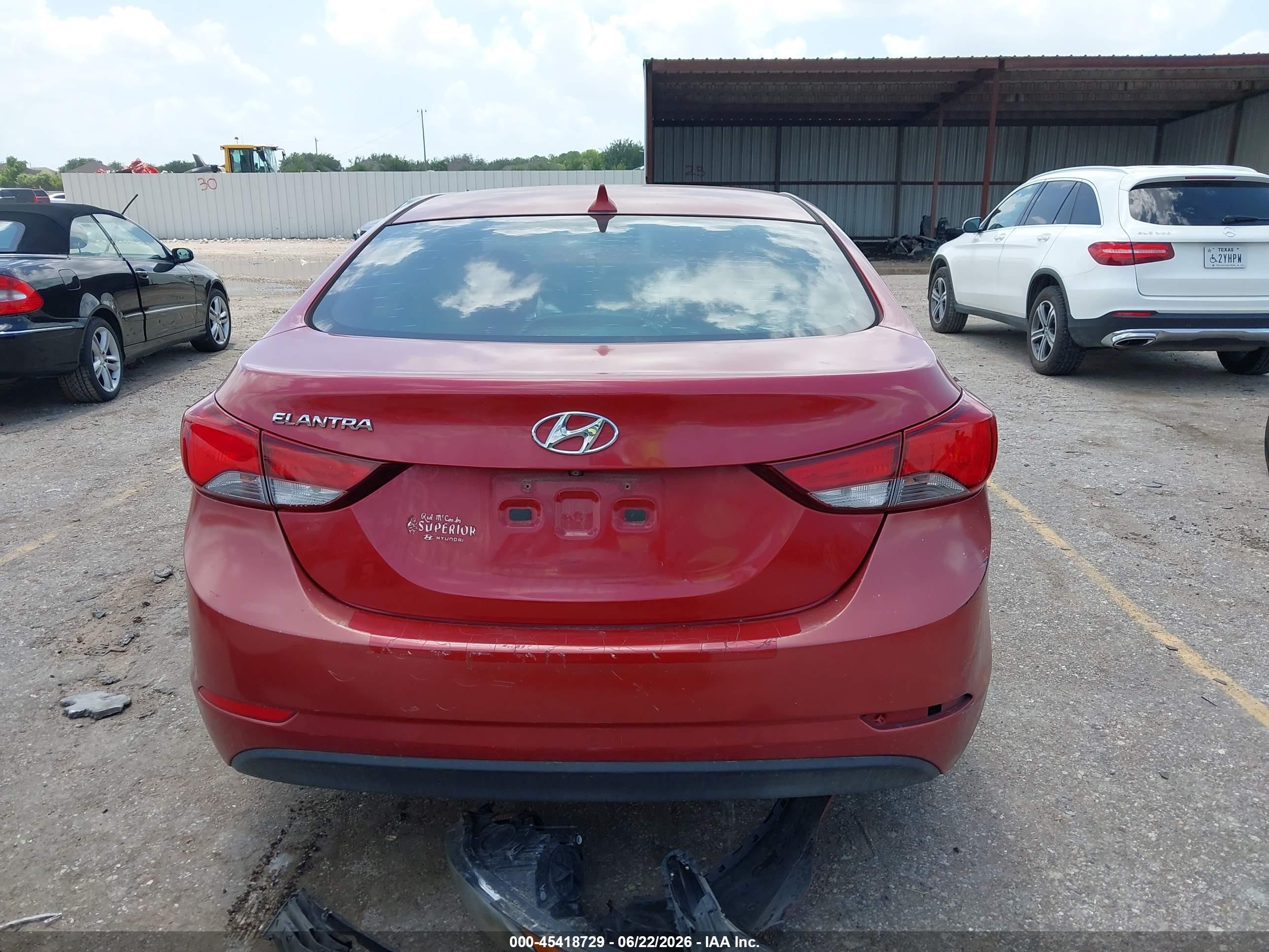 2015 Hyundai Elantra Se Red vin: KMHDH4AE6FU354050