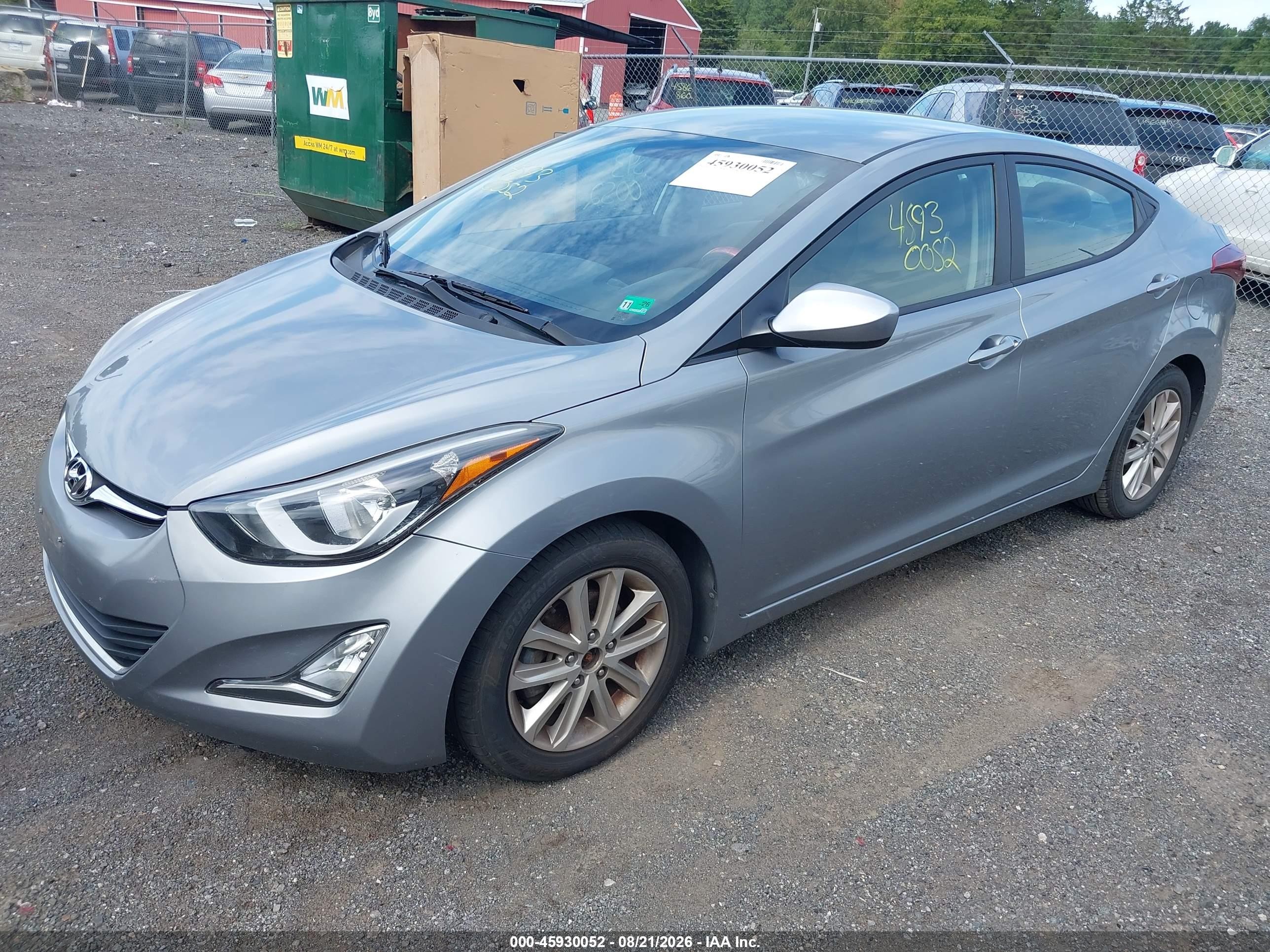 2015 Hyundai Elantra Se Silver vin: KMHDH4AE6FU420337