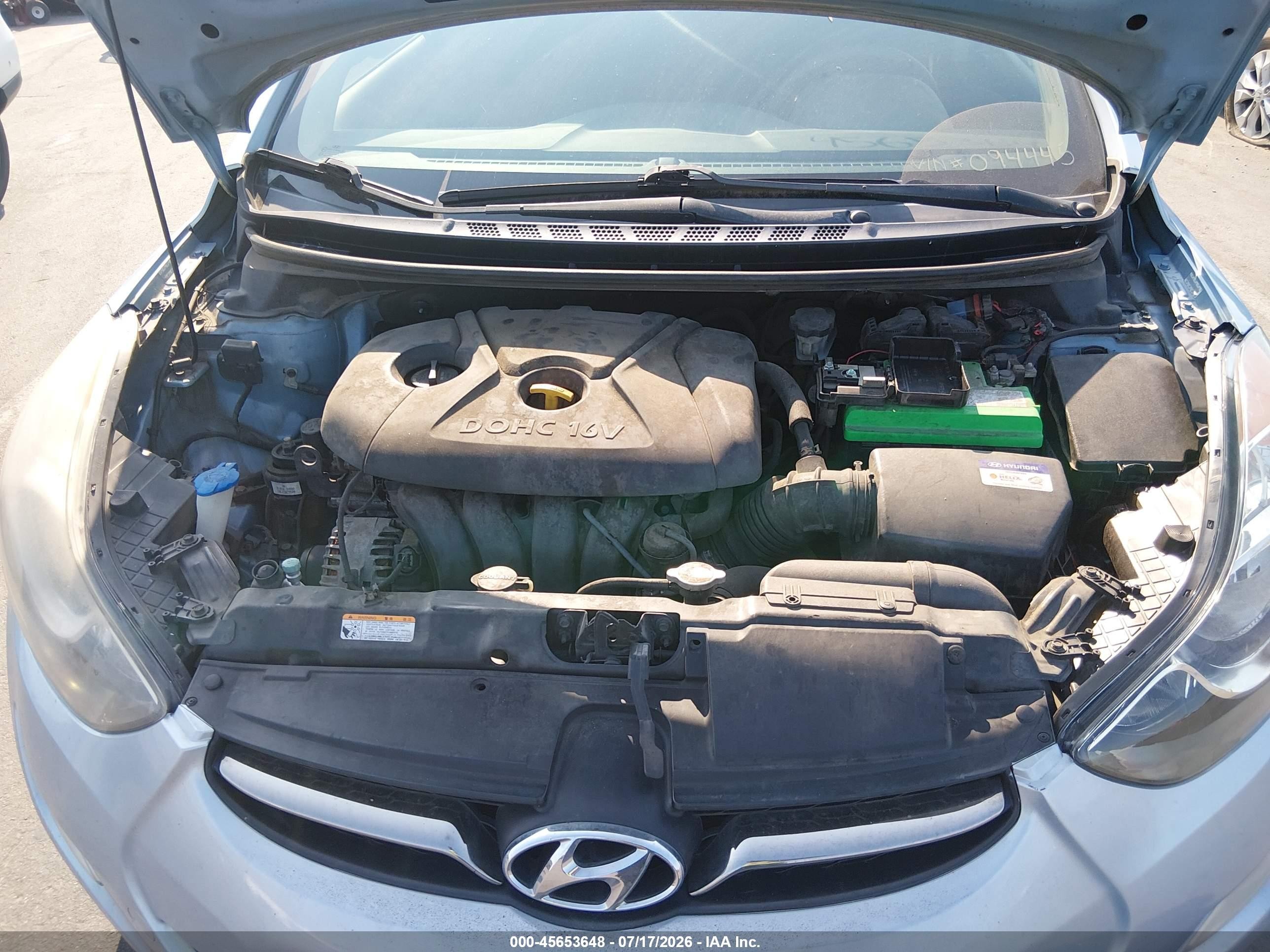 2011 Hyundai Elantra Gls (ulsan Plant) Blue vin: KMHDH4AE7BU094445
