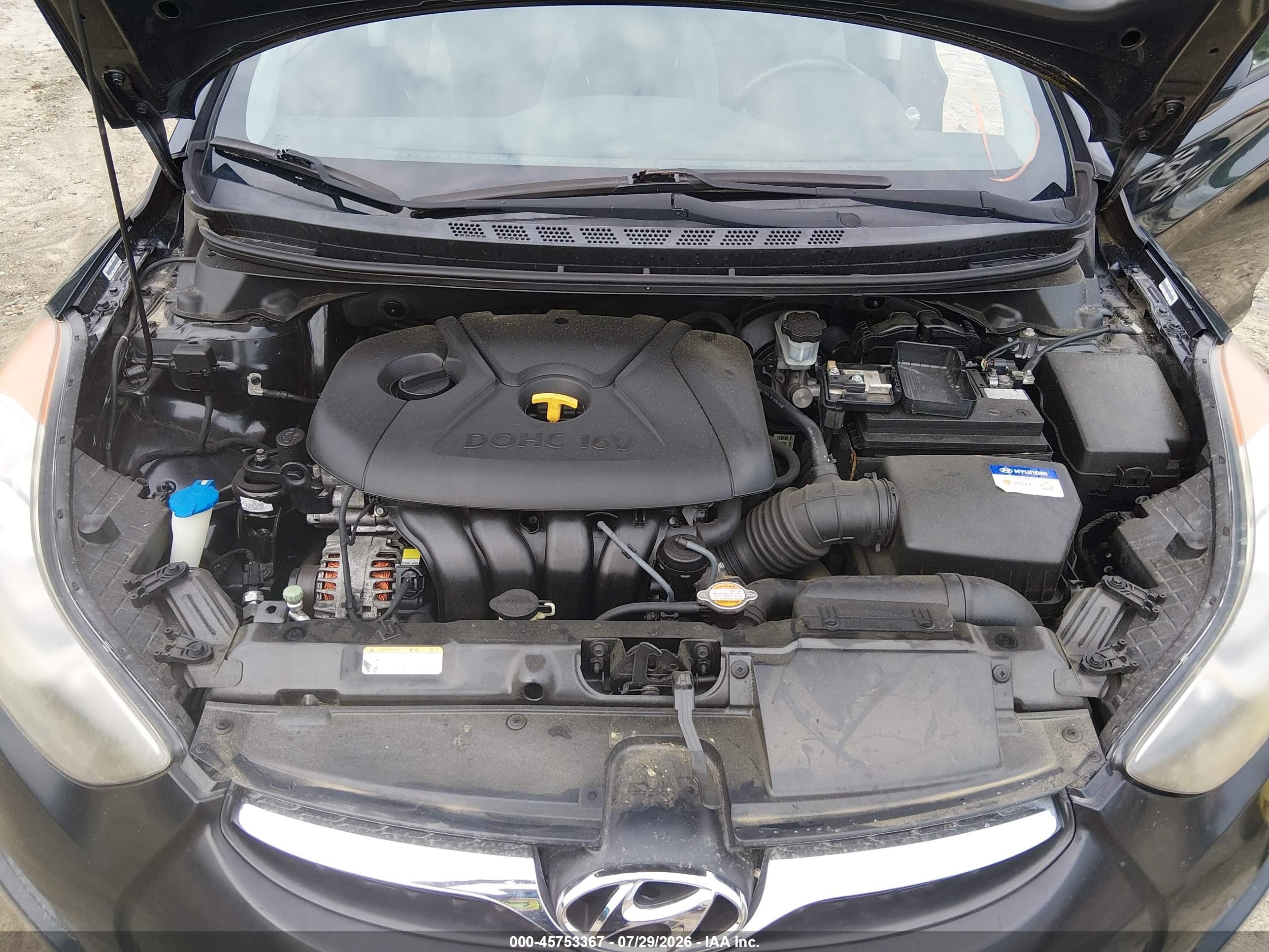 2011 Hyundai Elantra Gls (ulsan Plant) Black vin: KMHDH4AE7BU154613