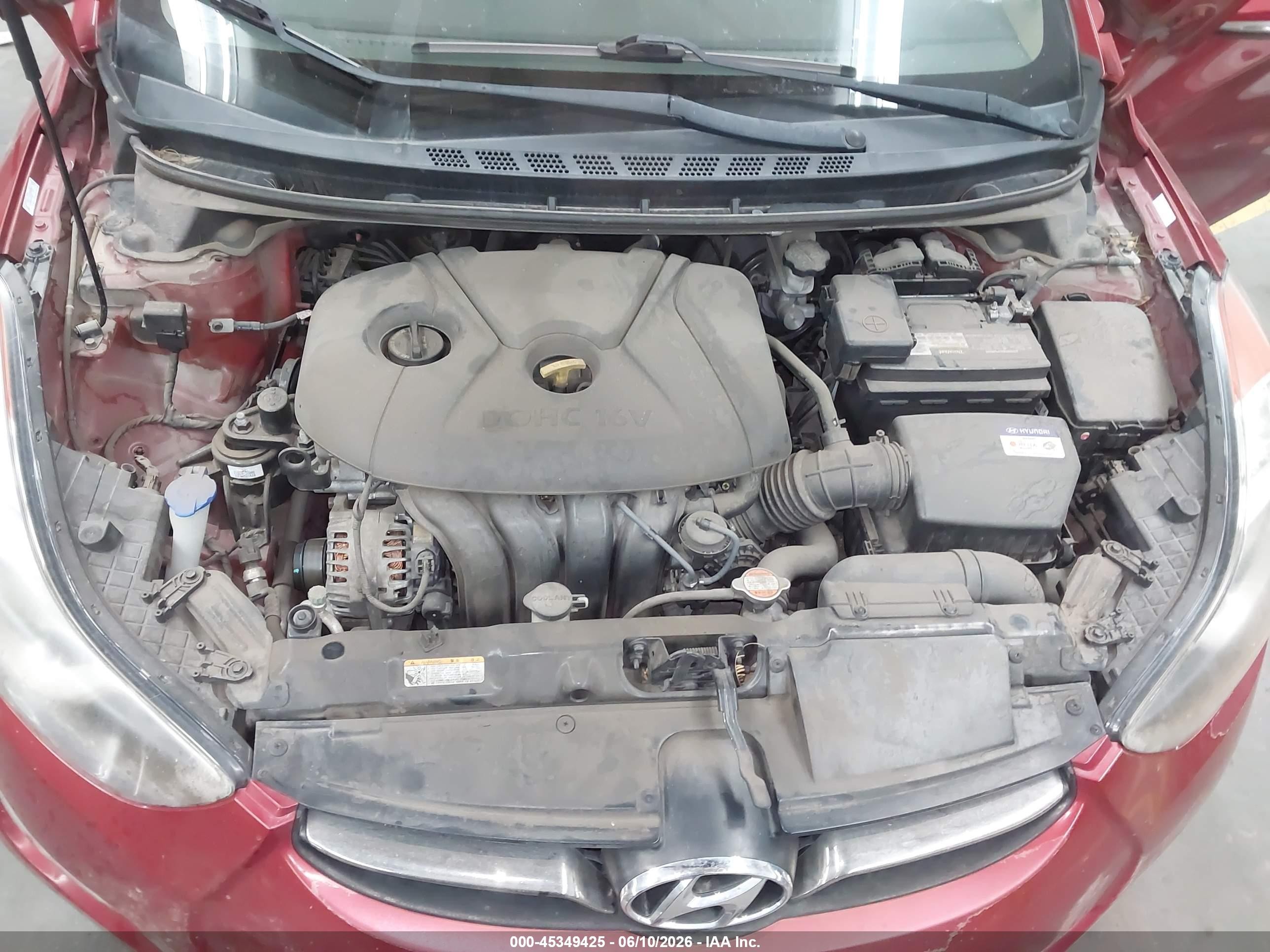 2012 Hyundai Elantra Limited (ulsan Plant) Red vin: KMHDH4AE7CU207828