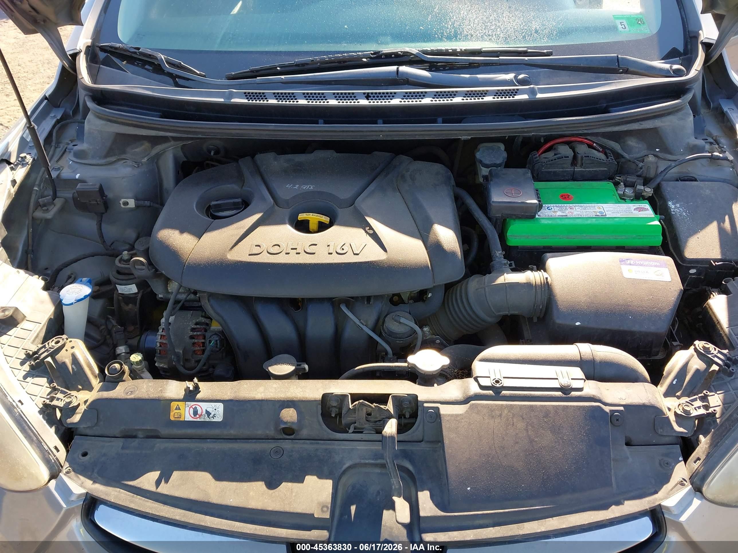 2012 Hyundai Elantra Gls (ulsan Plant) Silver vin: KMHDH4AE7CU233930