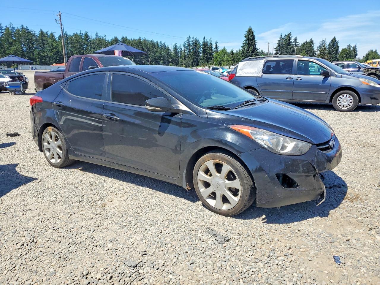 2012 Hyundai Elantra Limited Black vin: KMHDH4AE7CU272033