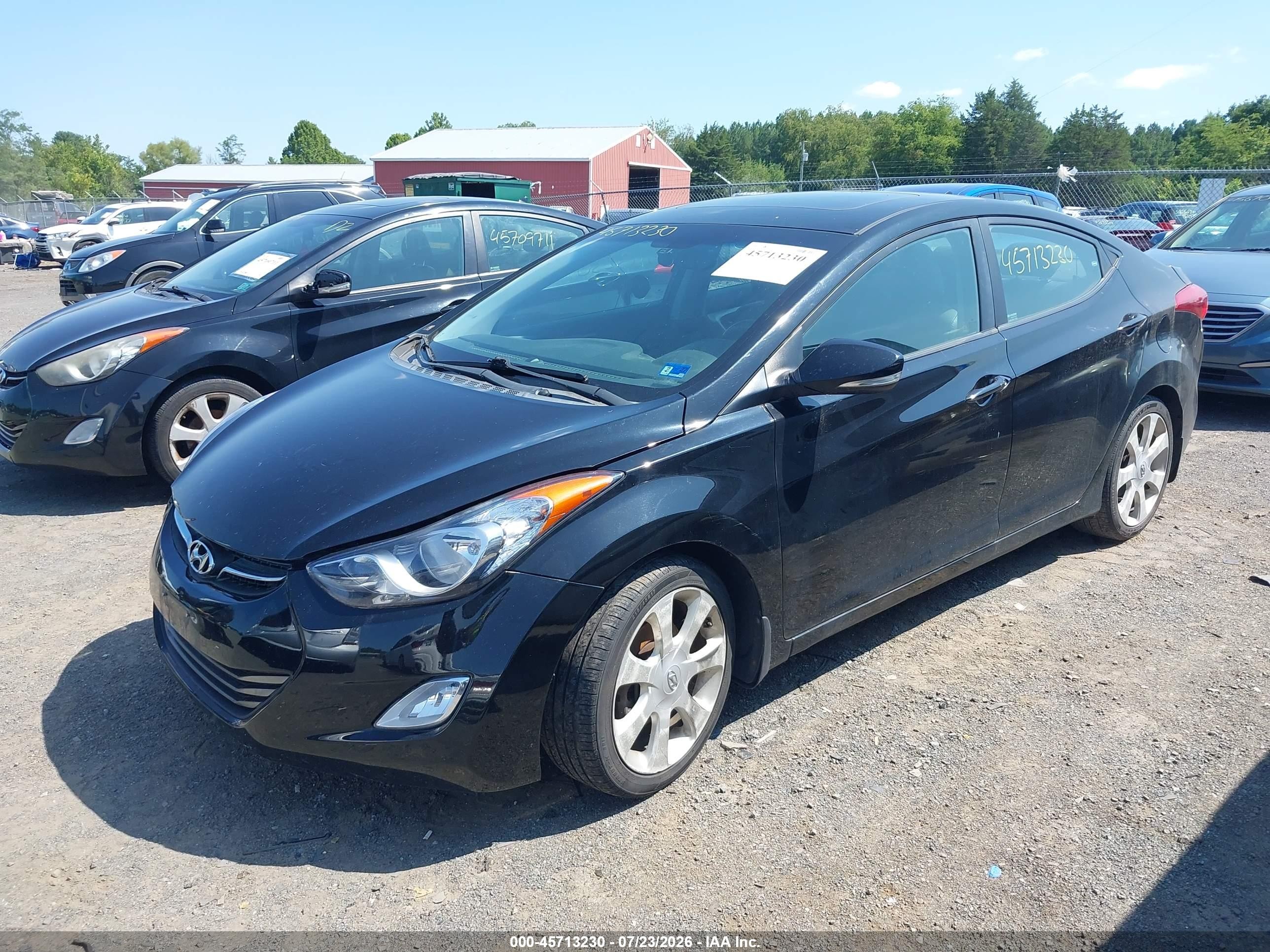 2012 Hyundai Elantra Limited (ulsan Plant) Black vin: KMHDH4AE7CU285851