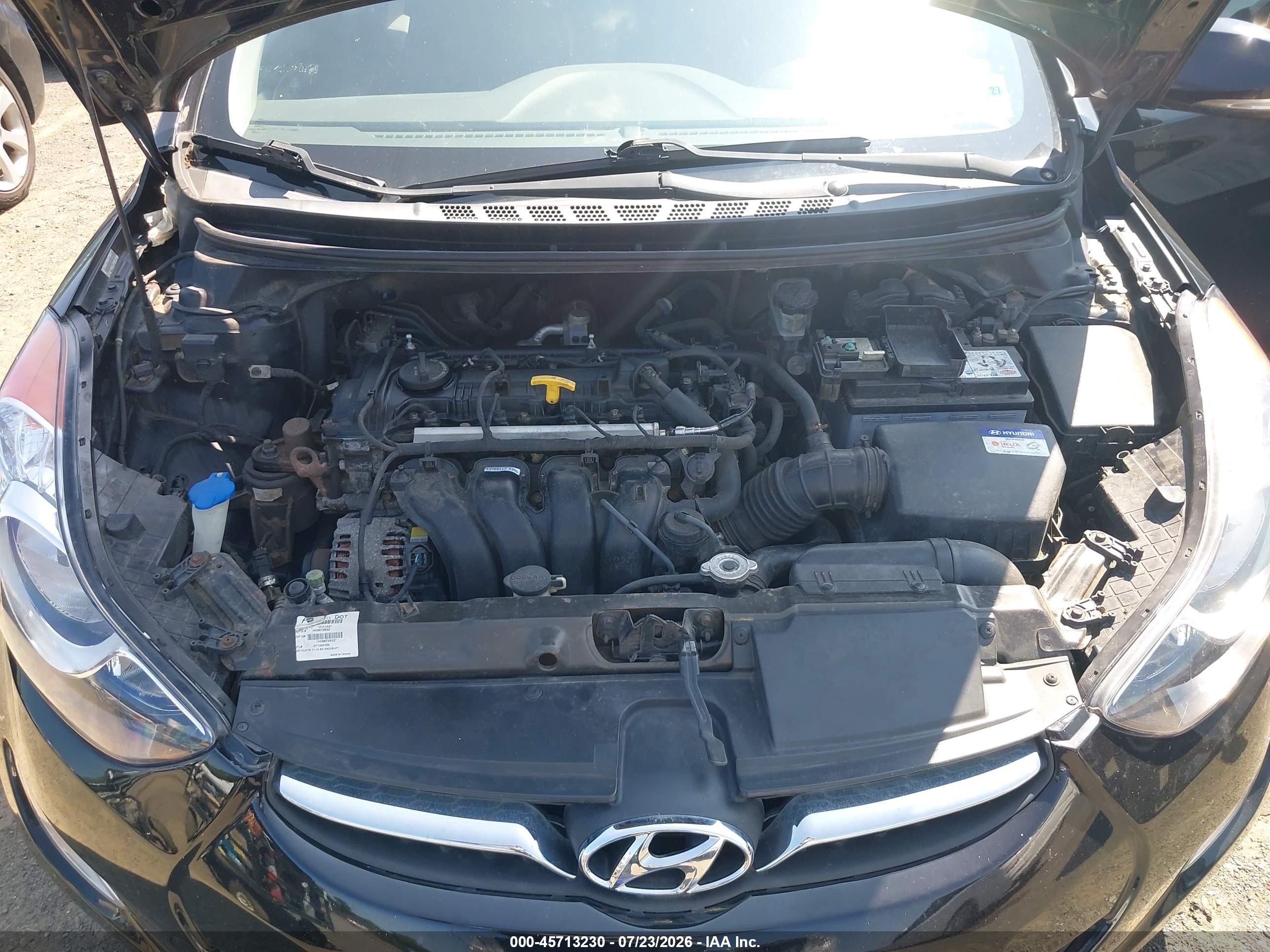 2012 Hyundai Elantra Limited (ulsan Plant) Black vin: KMHDH4AE7CU285851