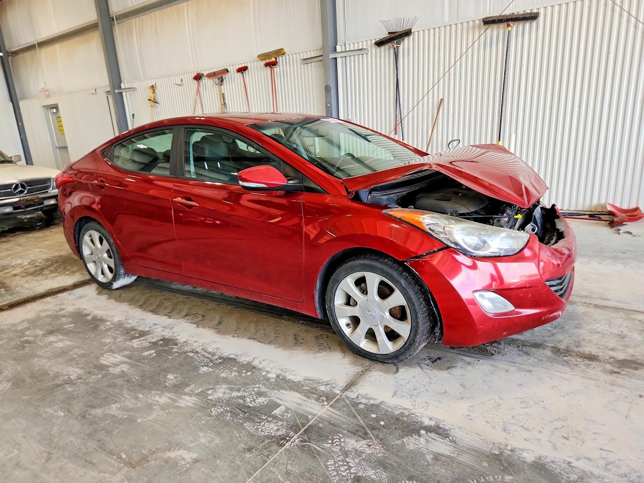 2012 Hyundai Elantra Limited Burgundy vin: KMHDH4AE7CU308884