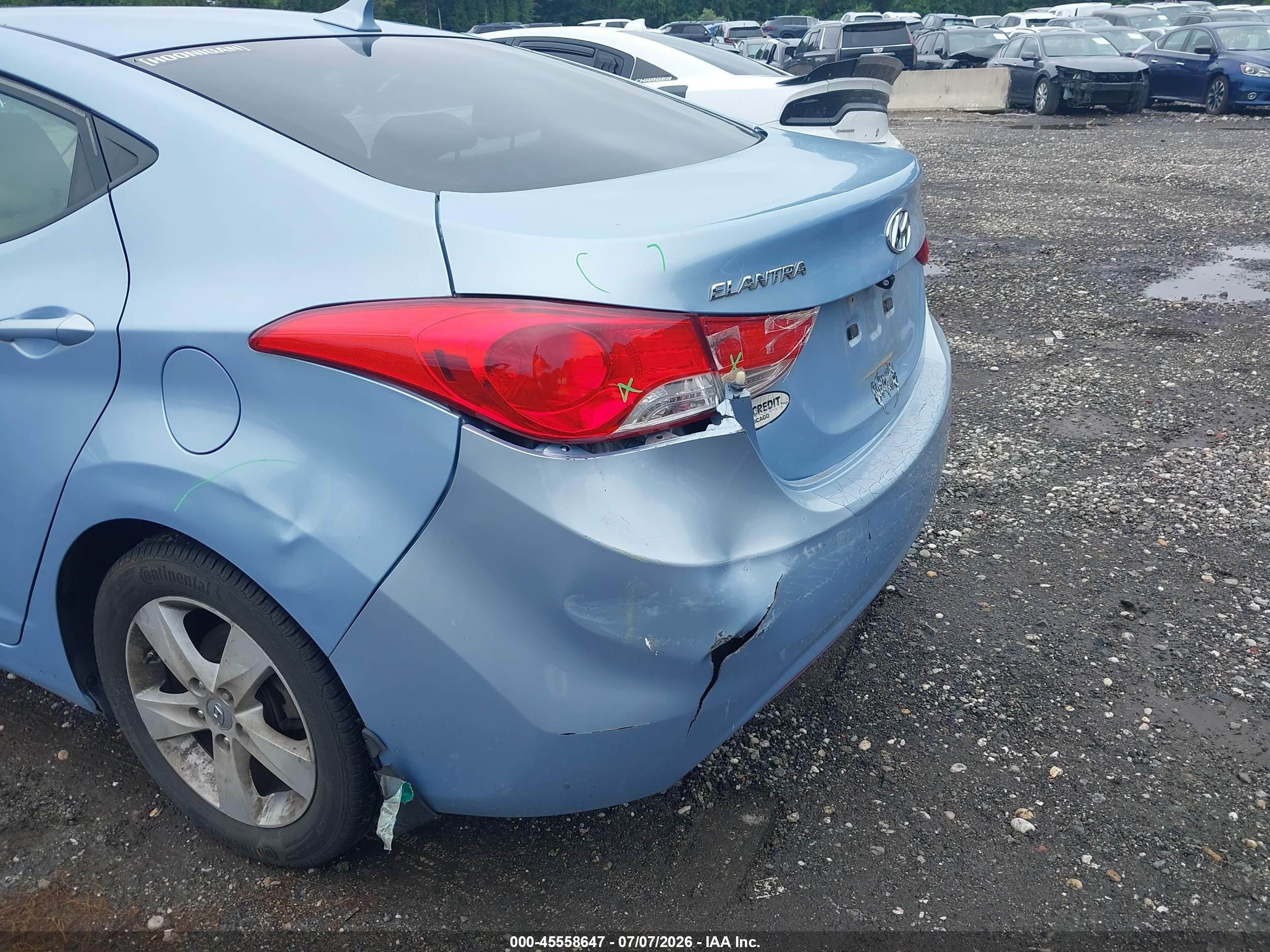 2012 Hyundai Elantra Gls (ulsan Plant) Blue vin: KMHDH4AE7CU310893