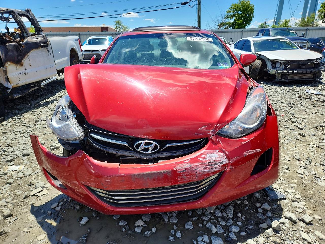 2012 Hyundai Elantra Limited Red vin: KMHDH4AE7CU324373