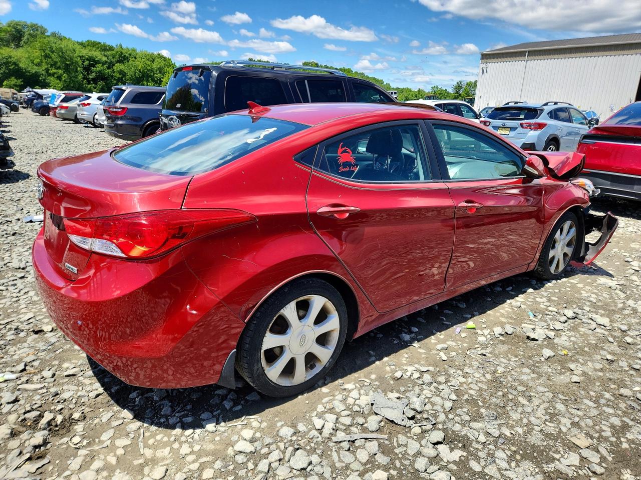 2012 Hyundai Elantra Limited Red vin: KMHDH4AE7CU324373