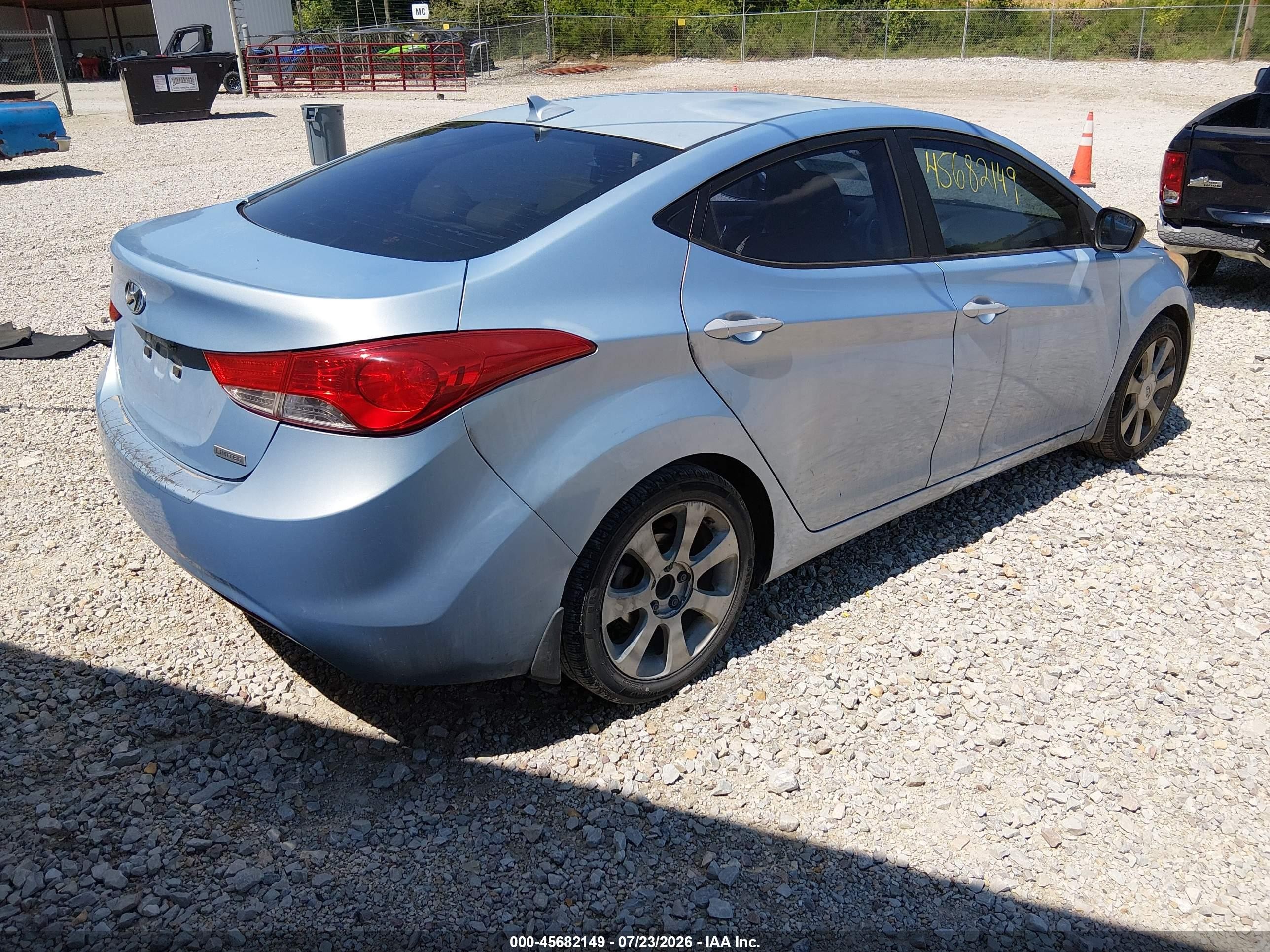 2012 Hyundai Elantra Limited (ulsan Plant) Blue vin: KMHDH4AE7CU333865
