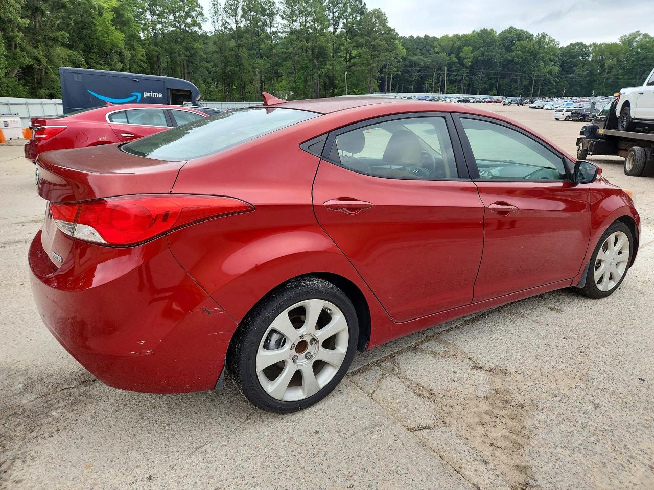 2012 Hyundai Elantra Limited Red vin: KMHDH4AE7CU342601