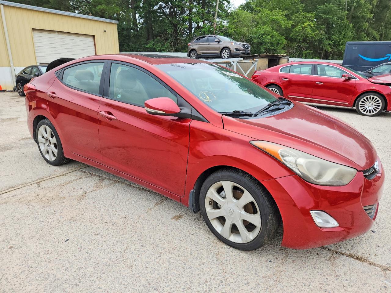 2012 Hyundai Elantra Limited Red vin: KMHDH4AE7CU342601
