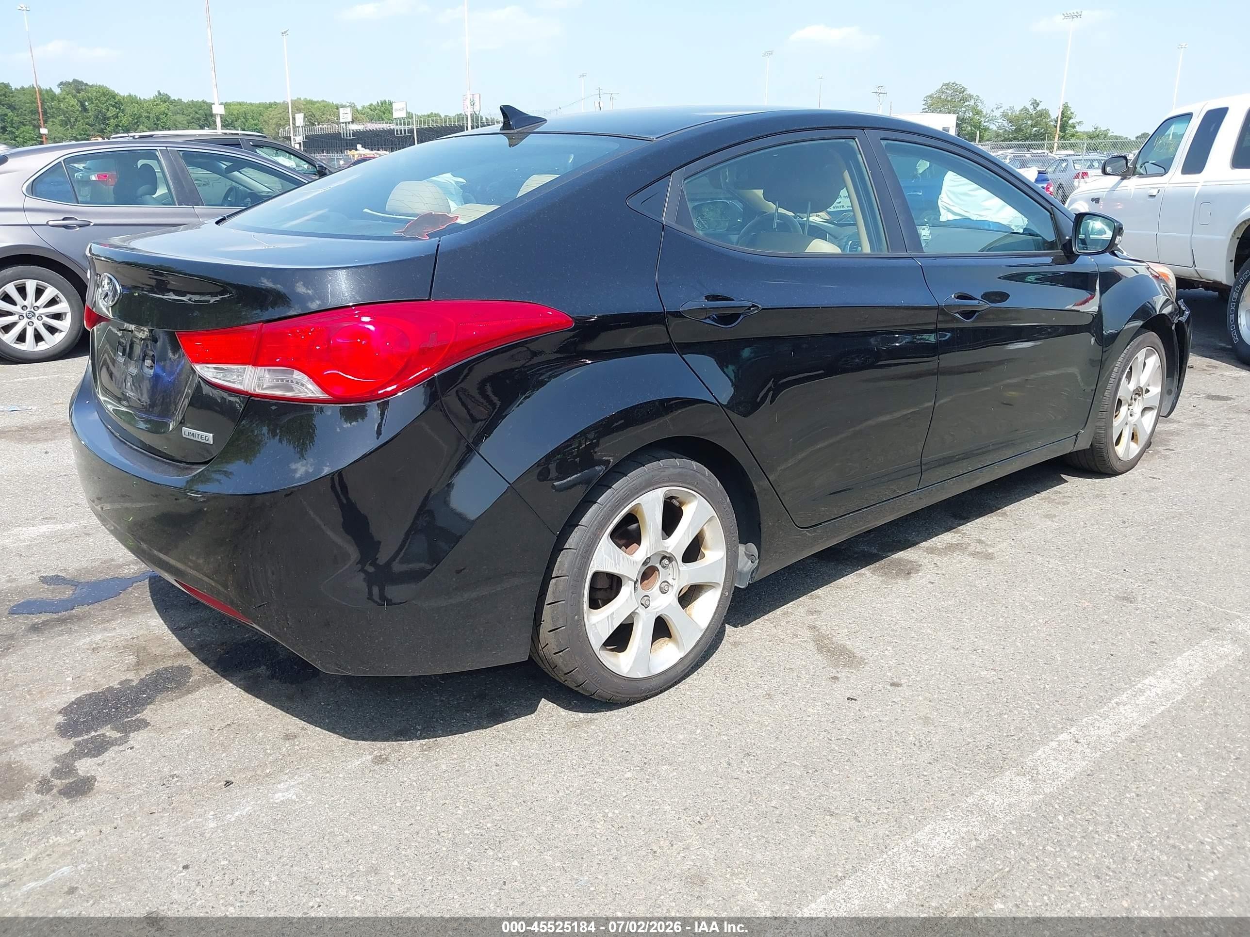 2012 Hyundai Elantra Limited (ulsan Plant) Black vin: KMHDH4AE7CU404899