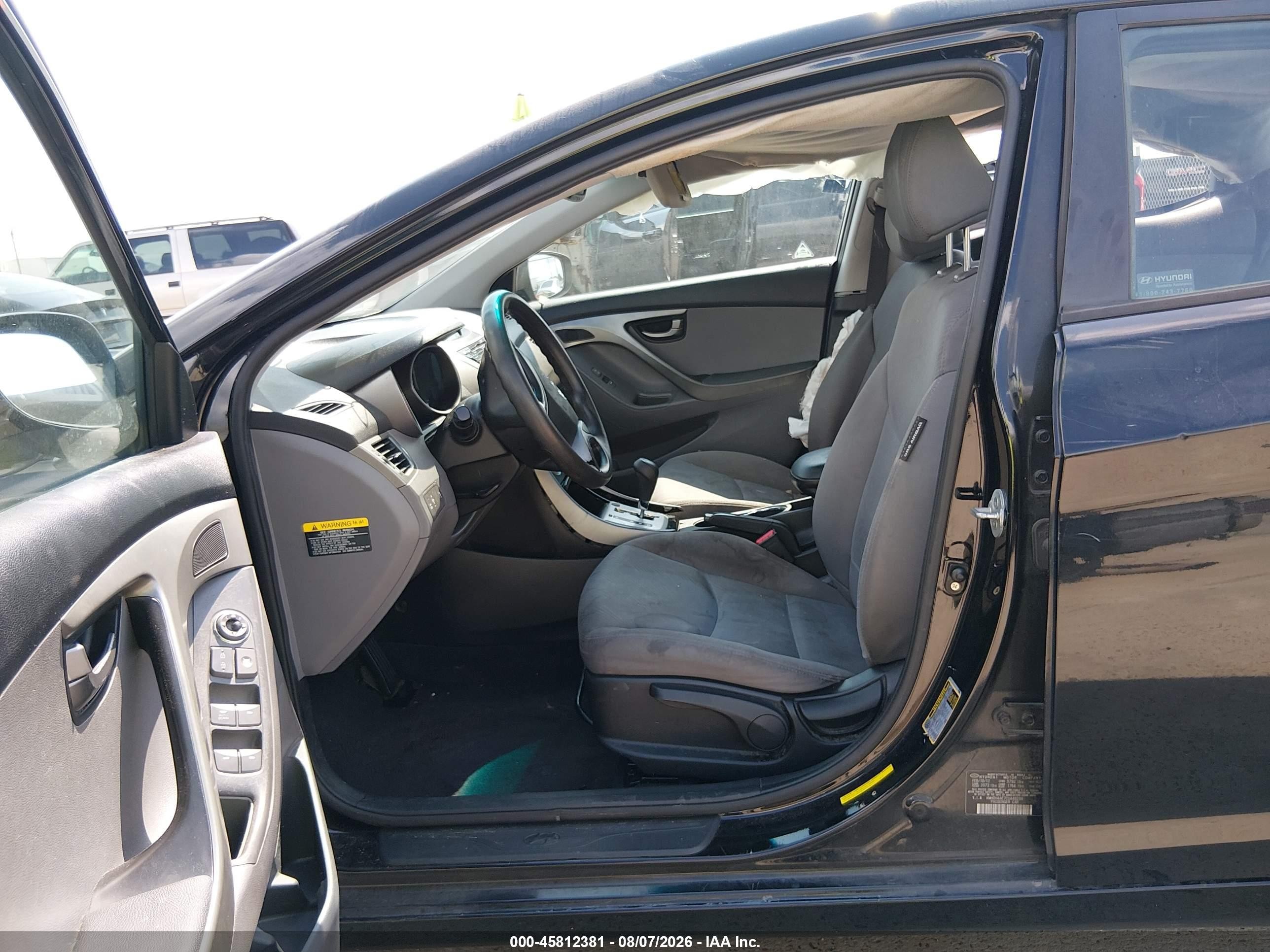2012 Hyundai Elantra Gls (ulsan Plant) Black vin: KMHDH4AE7CU448238