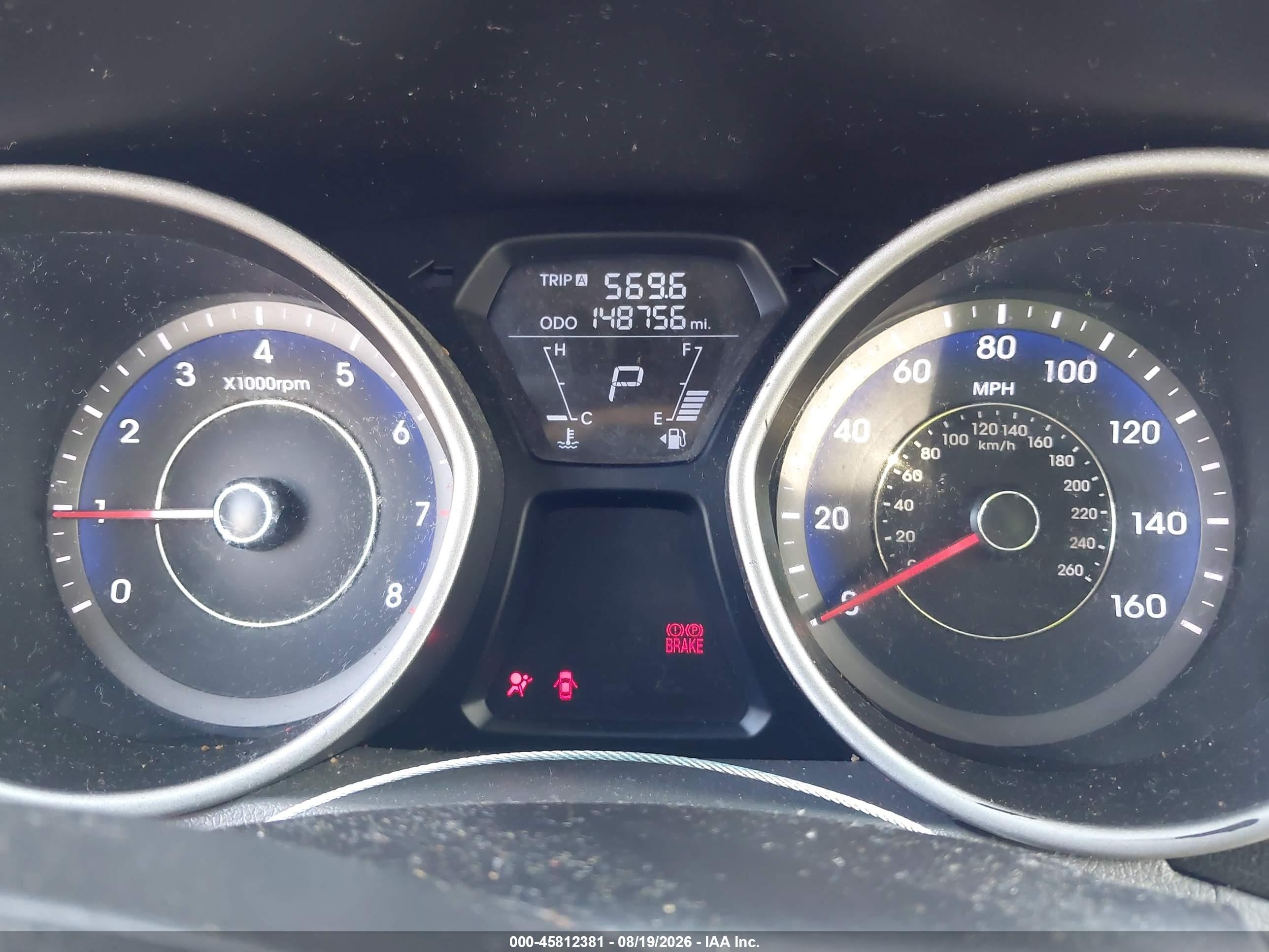 2012 Hyundai Elantra Gls (ulsan Plant) Black vin: KMHDH4AE7CU448238