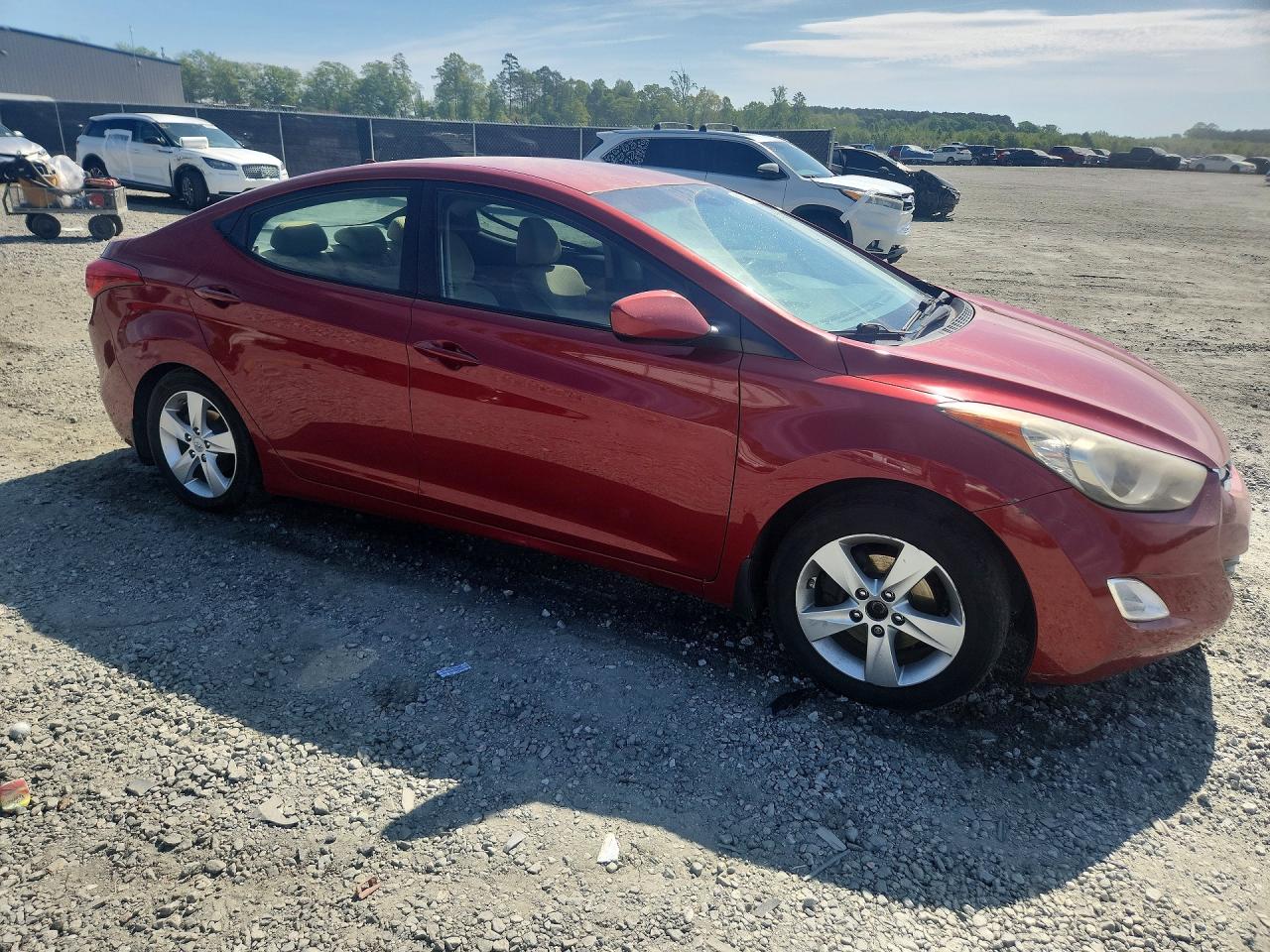 2012 Hyundai Elantra Gls Burgundy vin: KMHDH4AE7CU463855