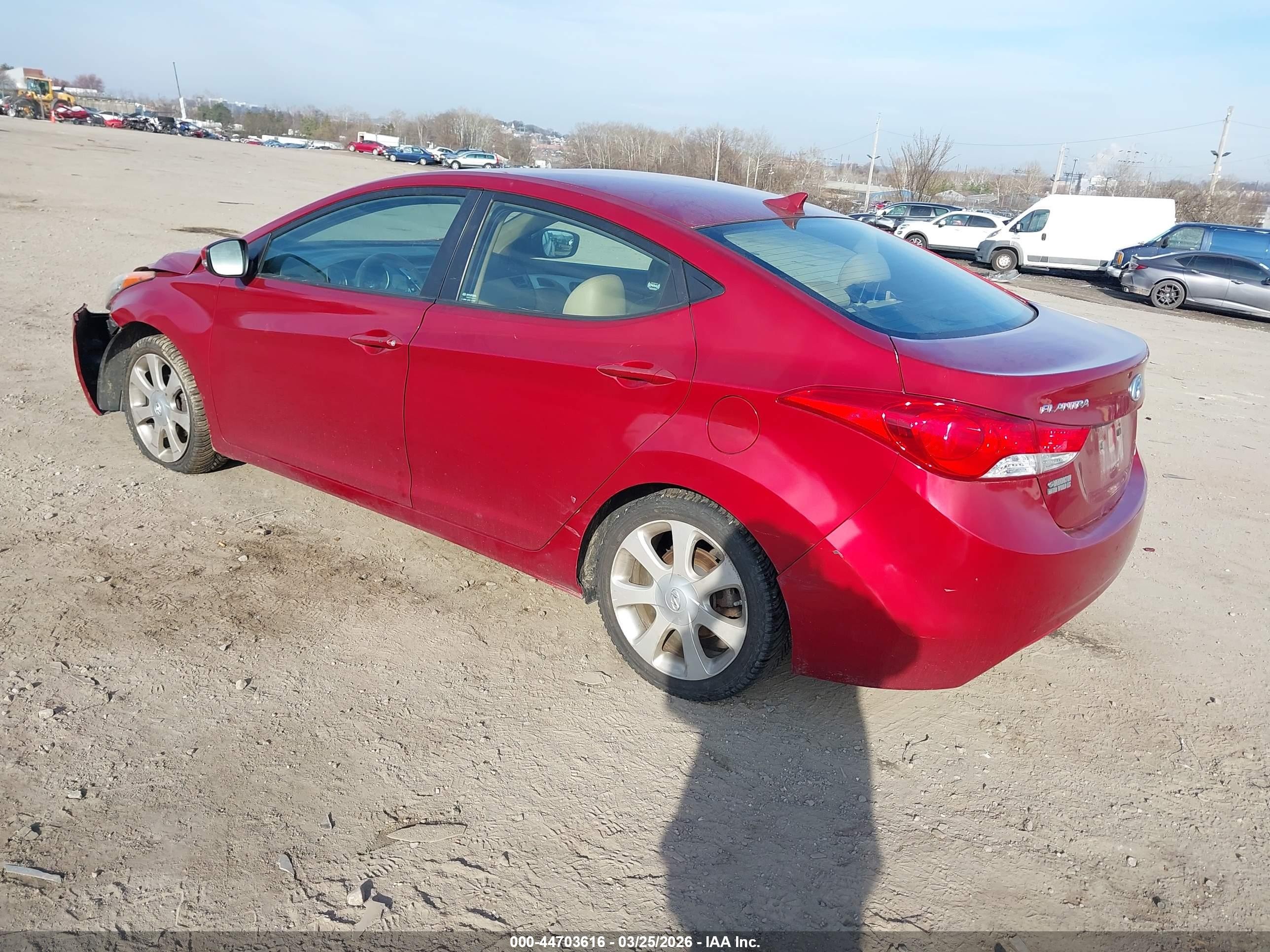 2012 Hyundai Elantra Limited (ulsan Plant) Burgundy vin: KMHDH4AE7CU466593
