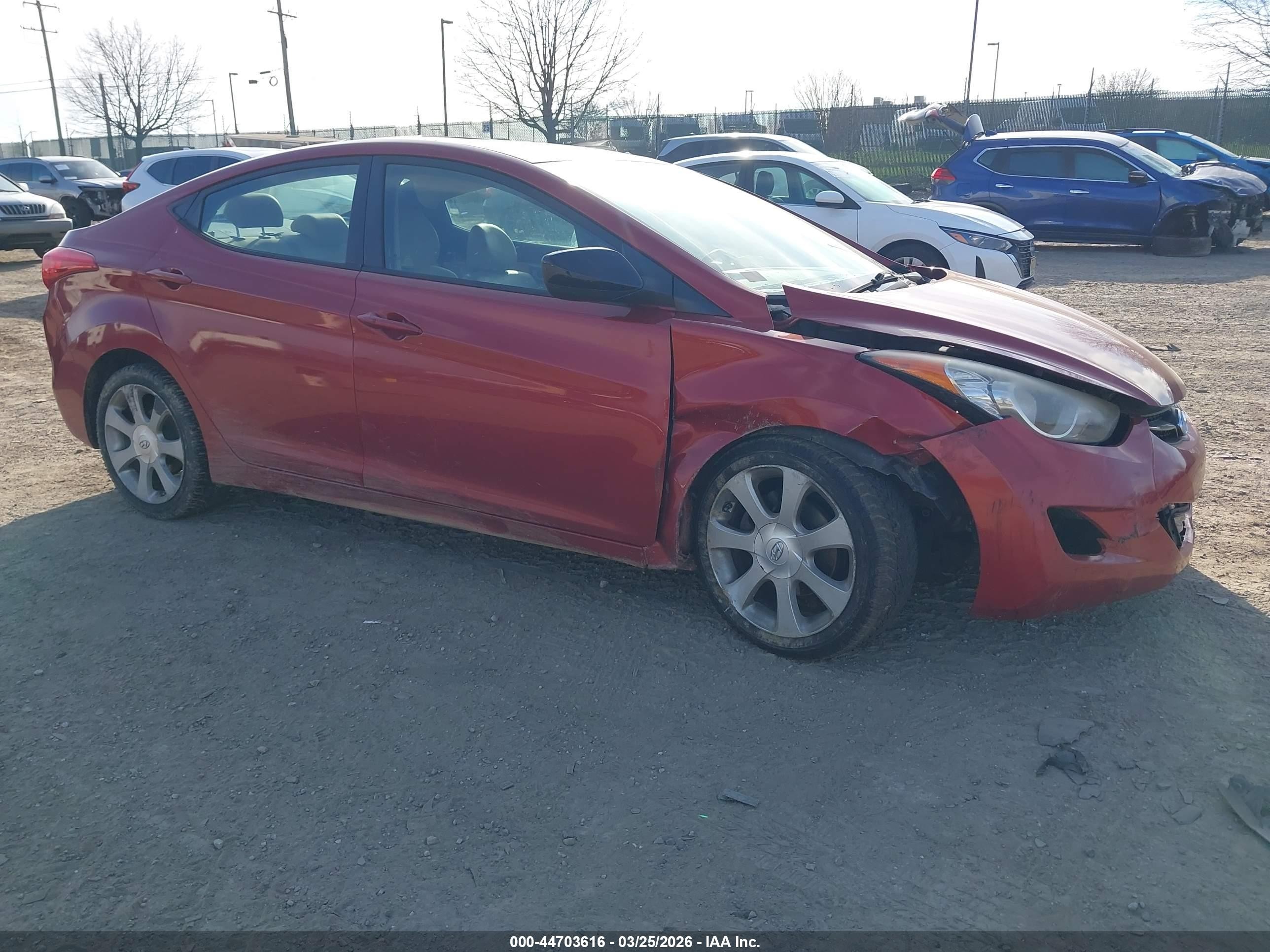 2012 Hyundai Elantra Limited (ulsan Plant) Burgundy vin: KMHDH4AE7CU466593