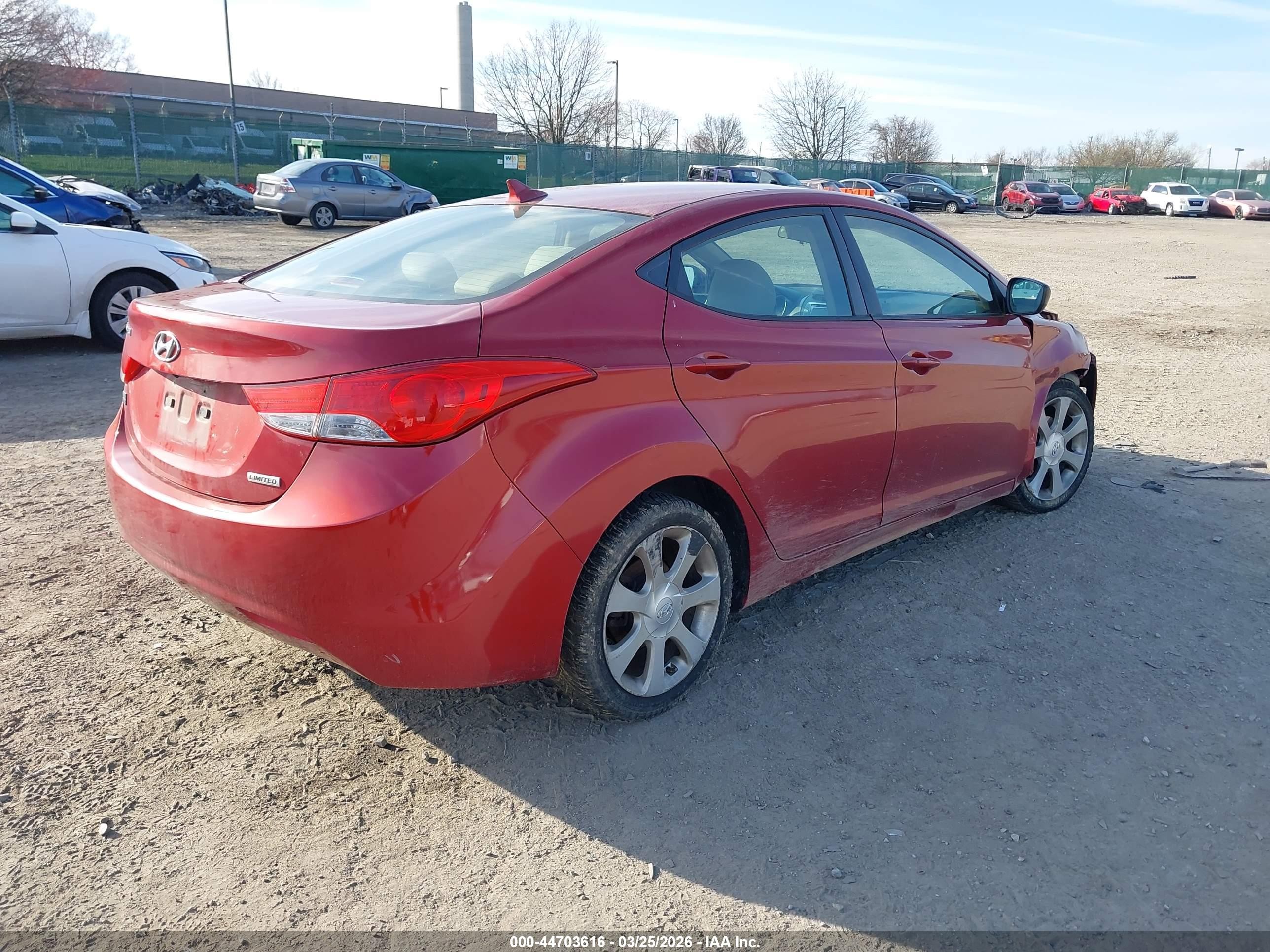 2012 Hyundai Elantra Limited (ulsan Plant) Burgundy vin: KMHDH4AE7CU466593