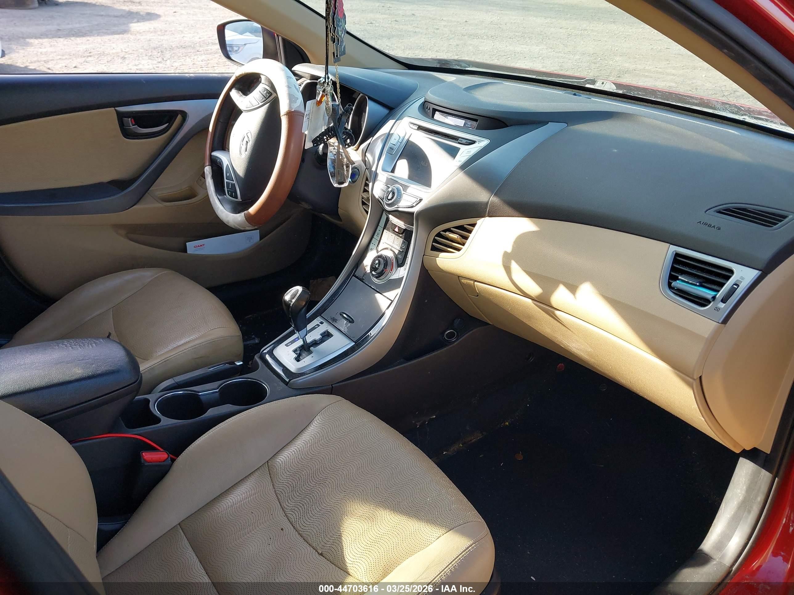 2012 Hyundai Elantra Limited (ulsan Plant) Burgundy vin: KMHDH4AE7CU466593