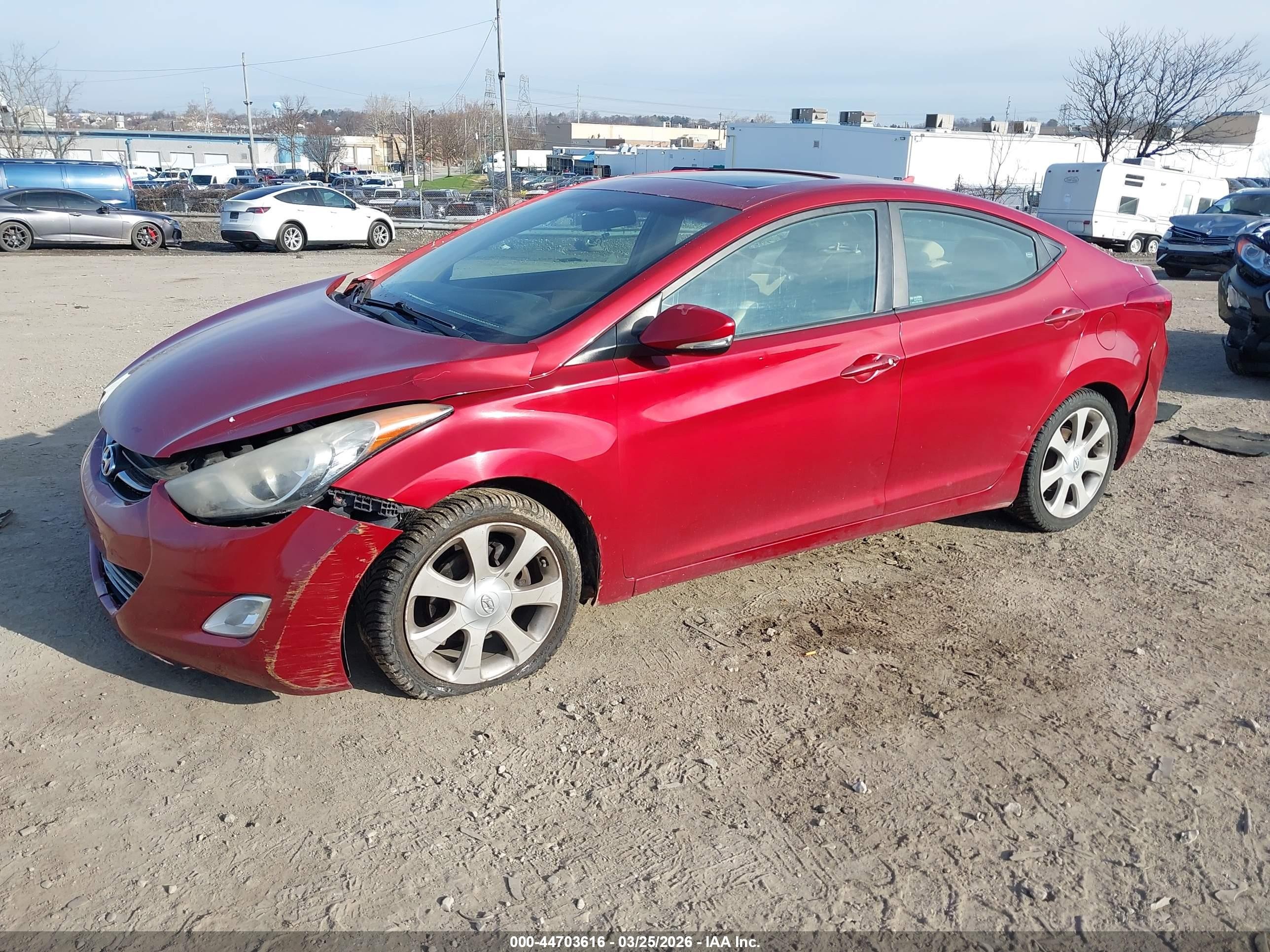 2012 Hyundai Elantra Limited (ulsan Plant) Burgundy vin: KMHDH4AE7CU466593