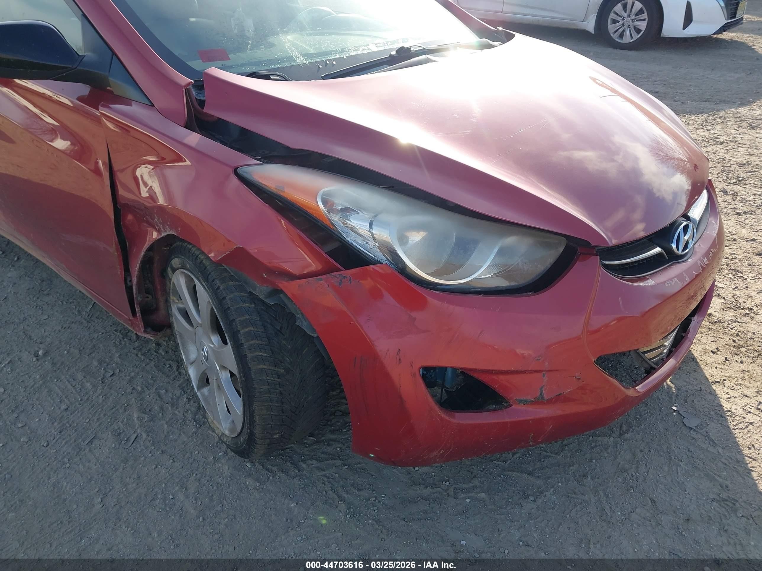 2012 Hyundai Elantra Limited (ulsan Plant) Burgundy vin: KMHDH4AE7CU466593