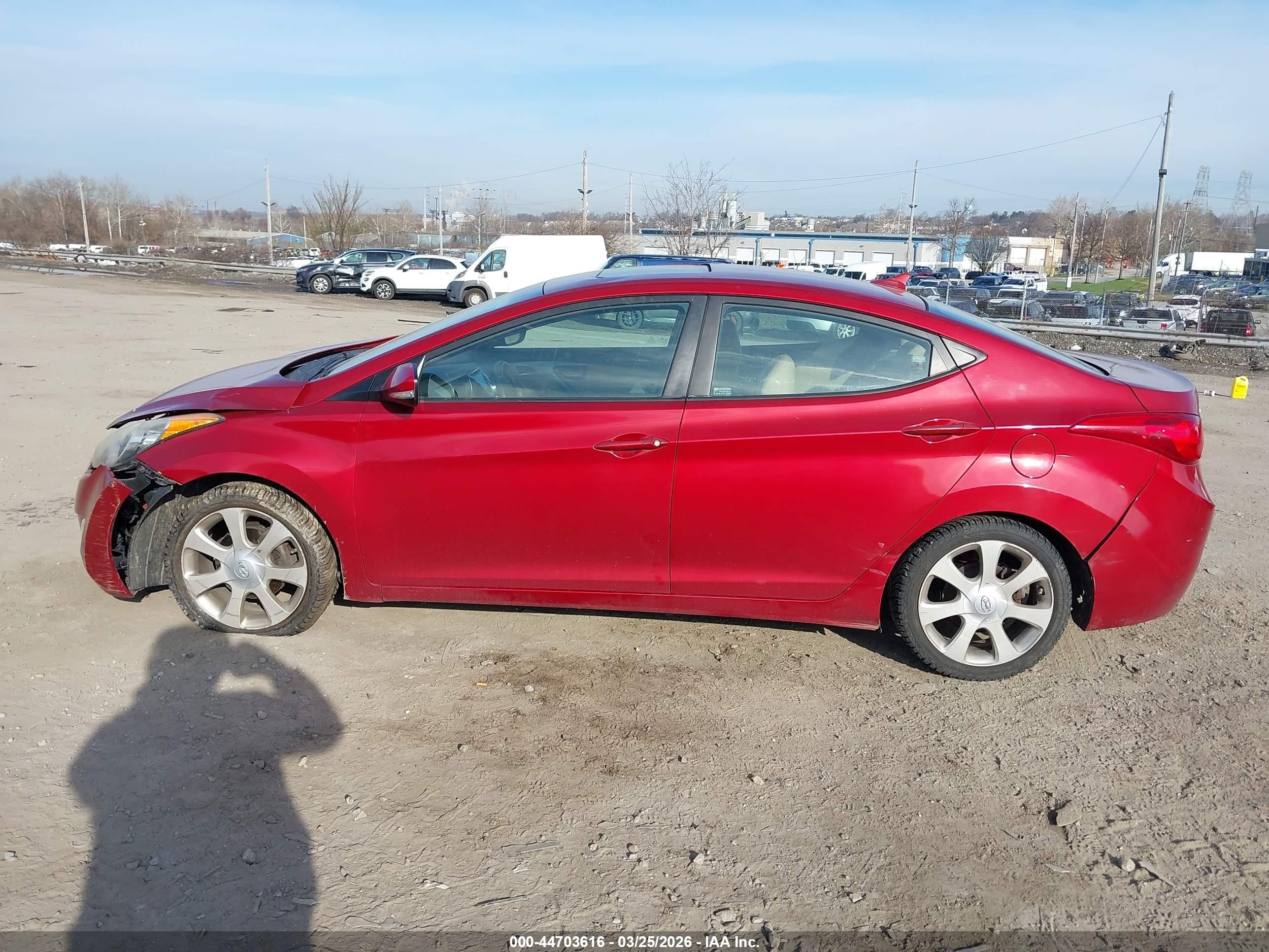 2012 Hyundai Elantra Limited (ulsan Plant) Burgundy vin: KMHDH4AE7CU466593