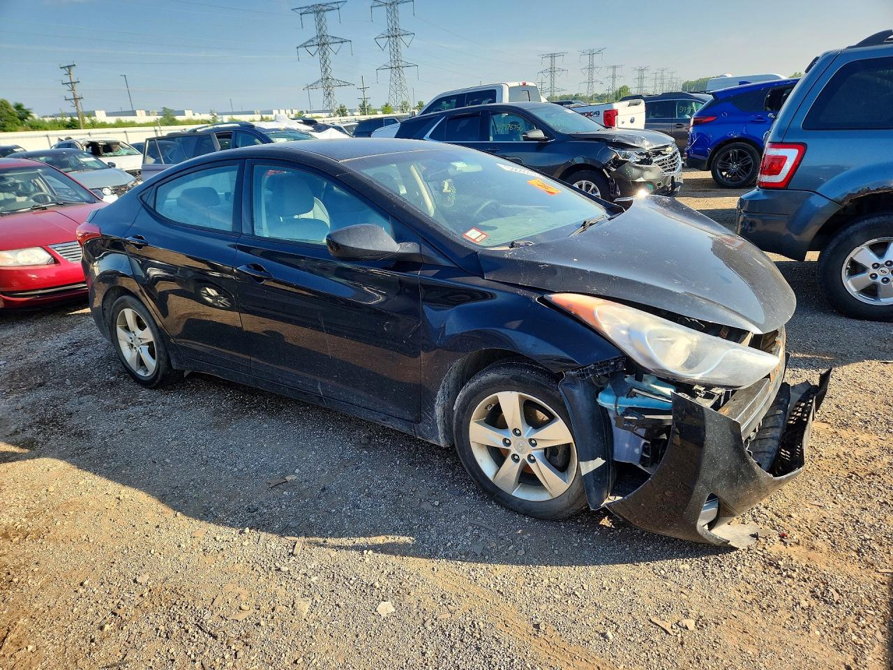 2013 Hyundai Elantra Gls Black vin: KMHDH4AE7DU005802