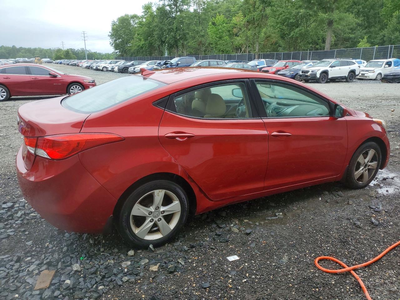 2013 Hyundai Elantra Gls Red vin: KMHDH4AE7DU535915