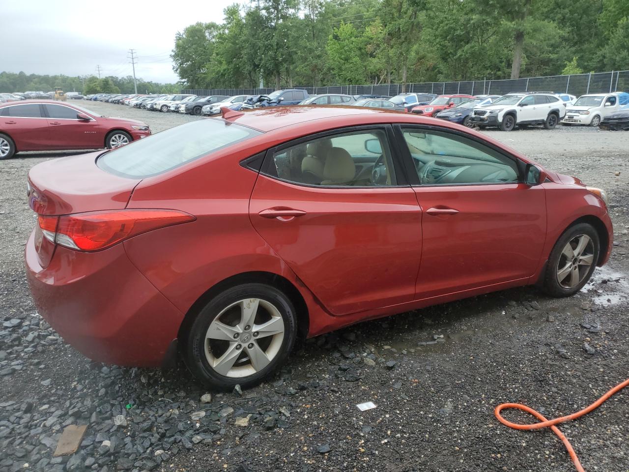 2013 Hyundai Elantra Gls Red vin: KMHDH4AE7DU535915 Damage: Right Qtr Panel, Severe Damage, Replacement Required