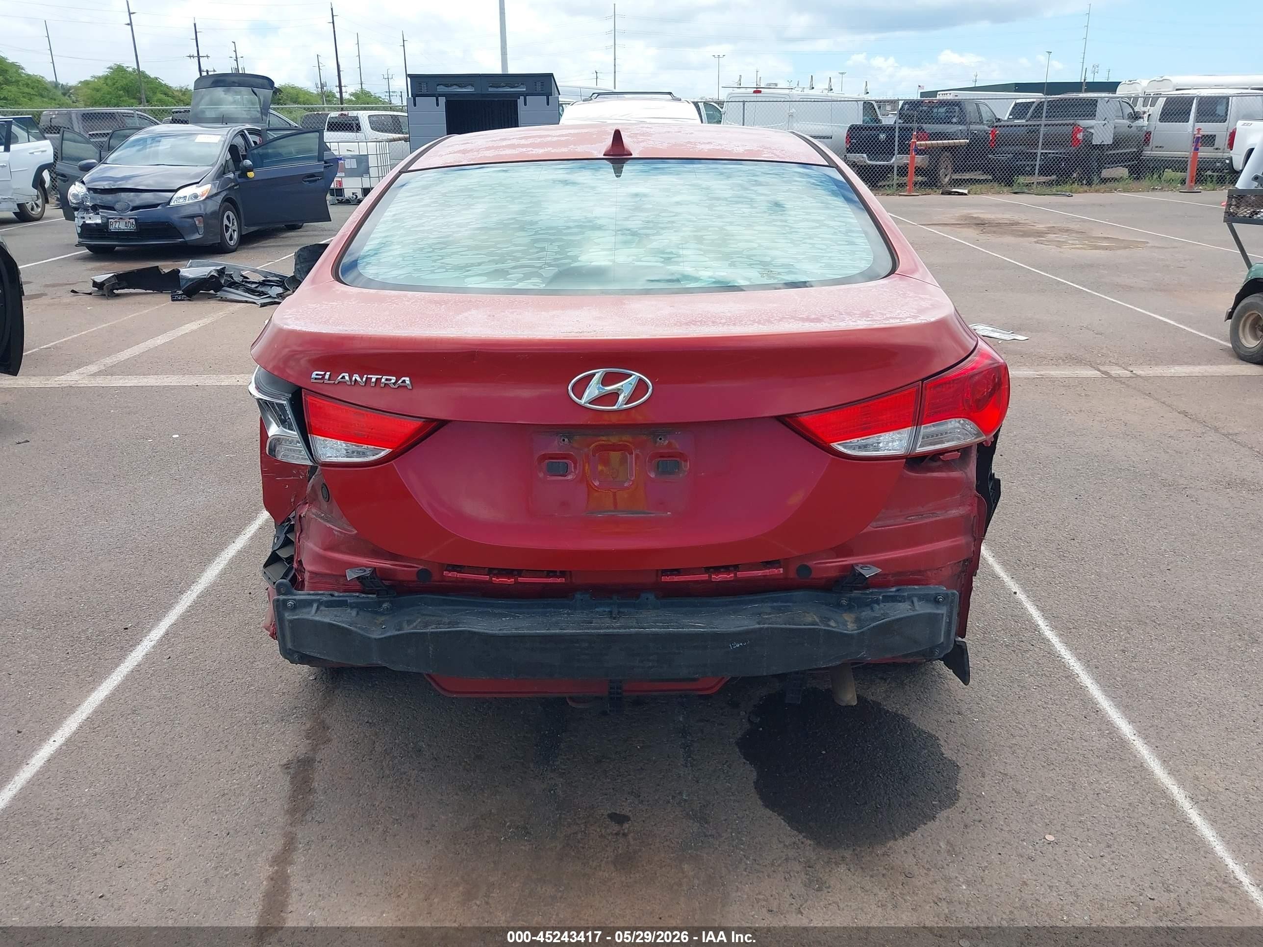 2013 Hyundai Elantra Gls Red vin: KMHDH4AE7DU538751