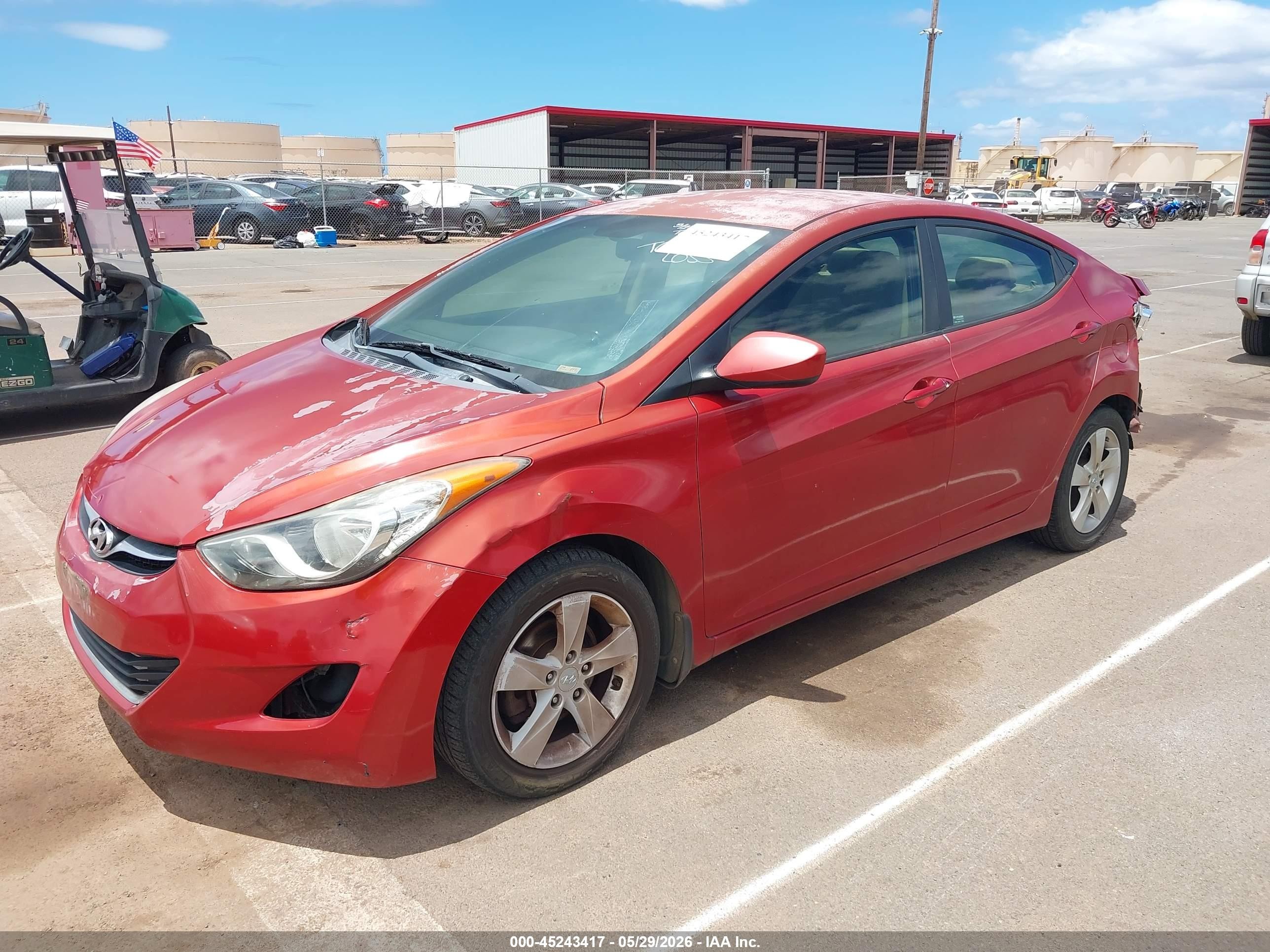 2013 Hyundai Elantra Gls Red vin: KMHDH4AE7DU538751
