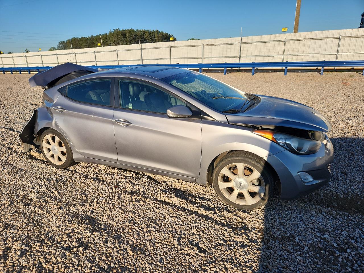 2013 Hyundai Elantra Limited Gray vin: KMHDH4AE7DU575248