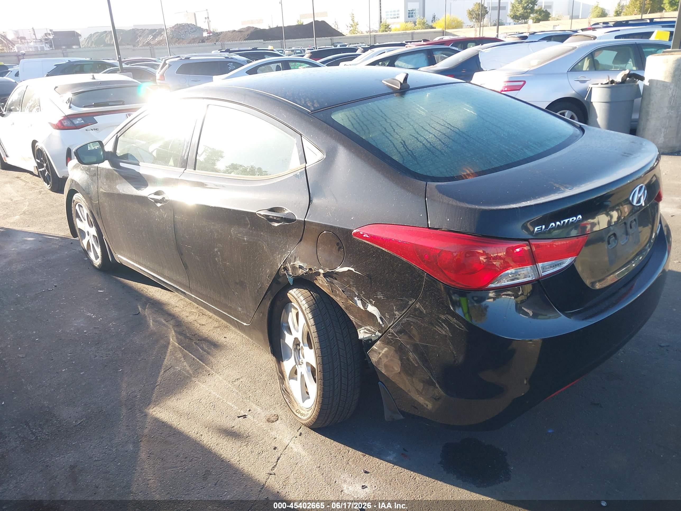 2013 Hyundai Elantra Limited Black vin: KMHDH4AE7DU620771