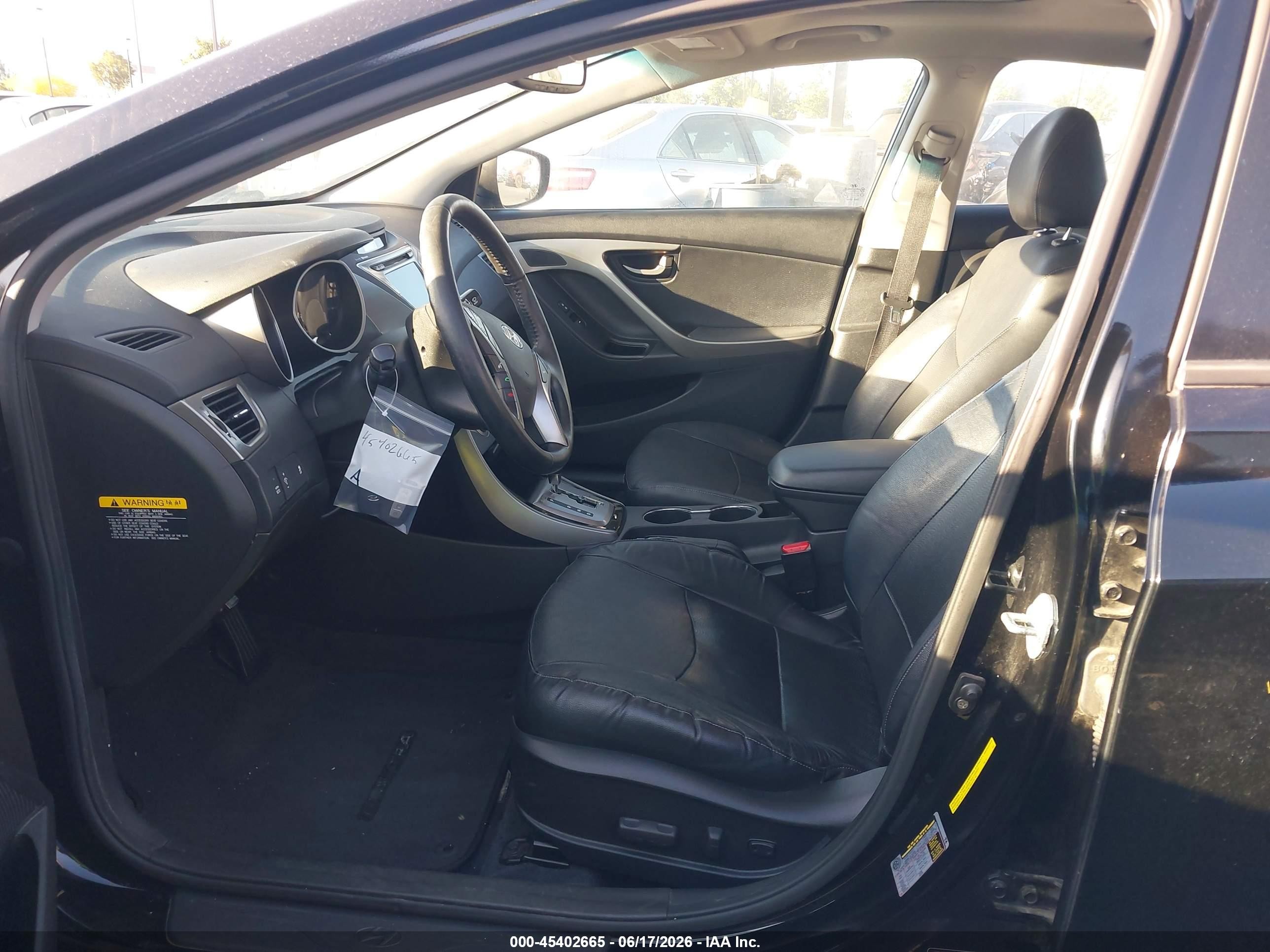 2013 Hyundai Elantra Limited Black vin: KMHDH4AE7DU620771