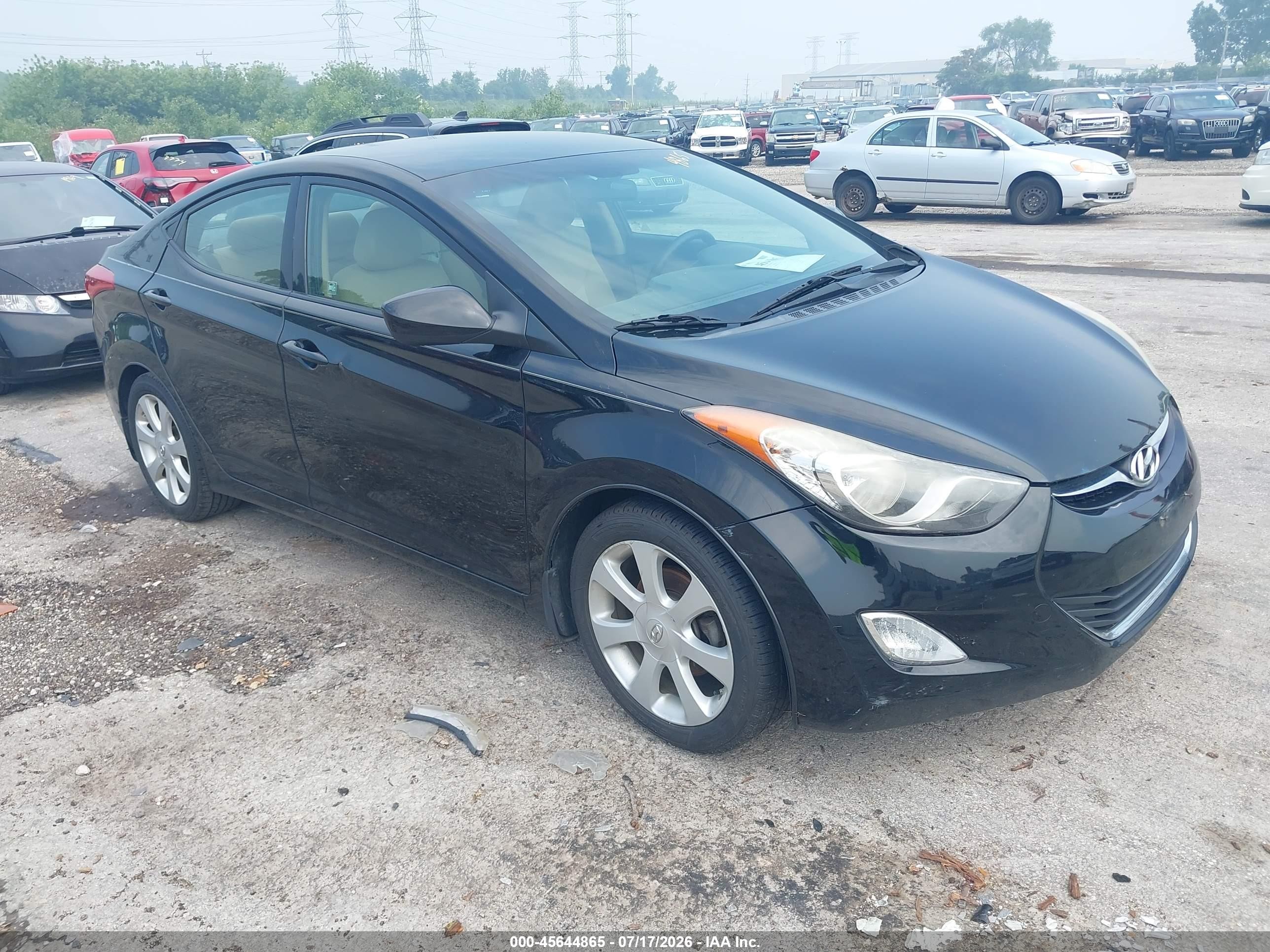 2013 Hyundai Elantra Gls Black vin: KMHDH4AE7DU622360