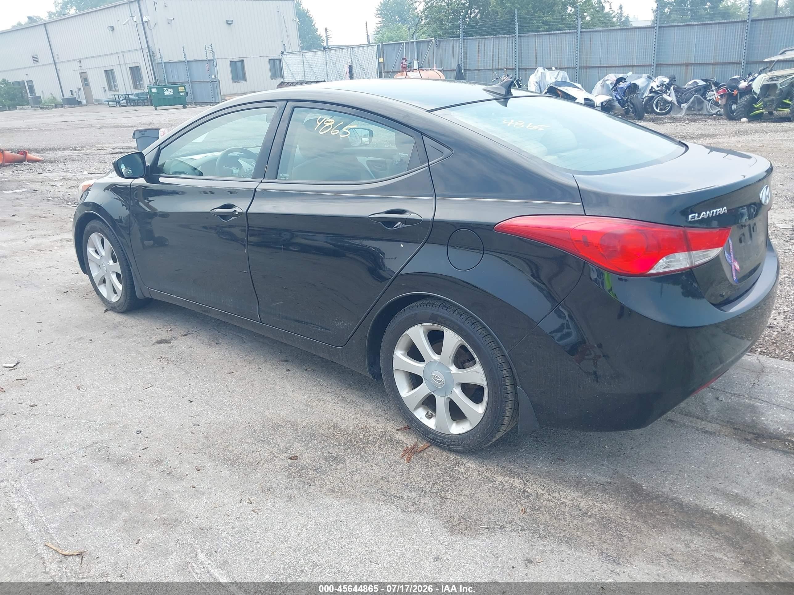 2013 Hyundai Elantra Gls Black vin: KMHDH4AE7DU622360