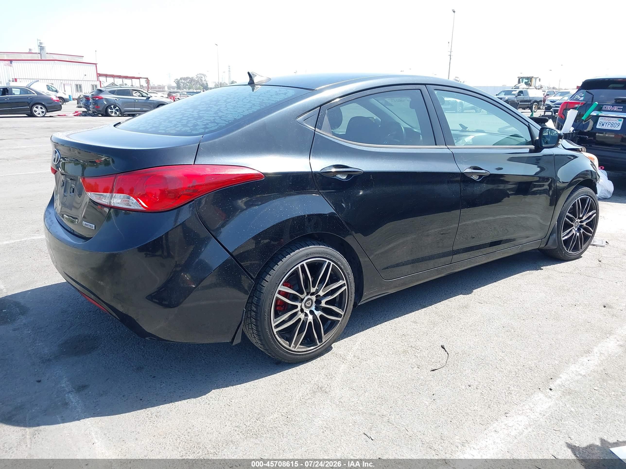 2013 Hyundai Elantra Limited Черный vin: KMHDH4AE7DU631298