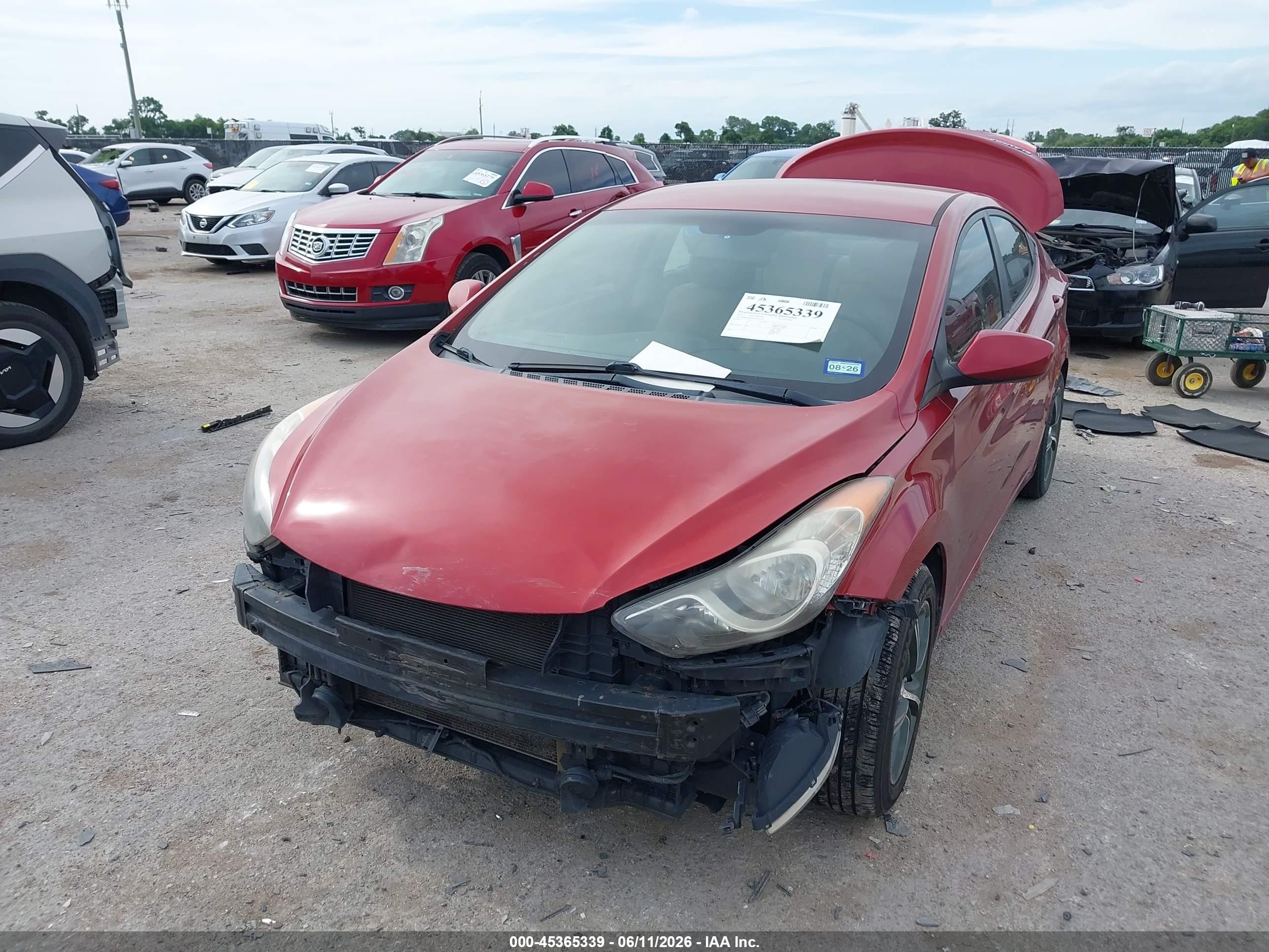 2013 Hyundai Elantra Gls Red vin: KMHDH4AE7DU633343