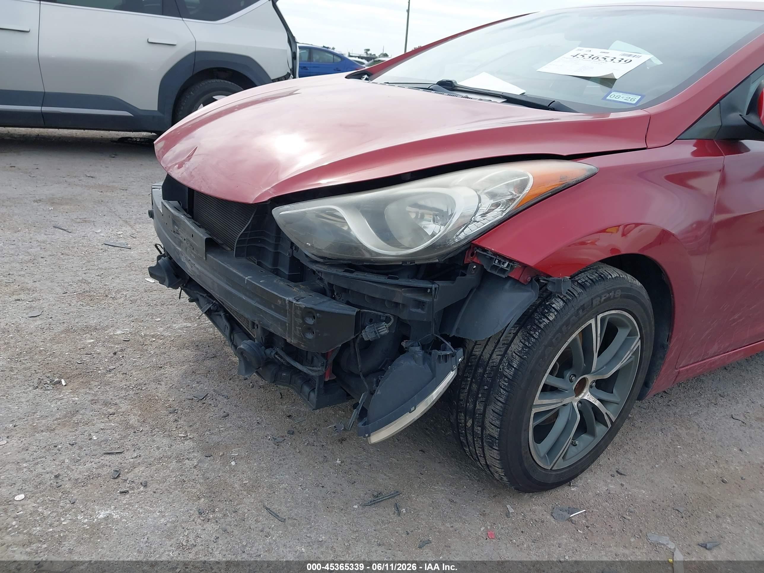2013 Hyundai Elantra Gls Red vin: KMHDH4AE7DU633343