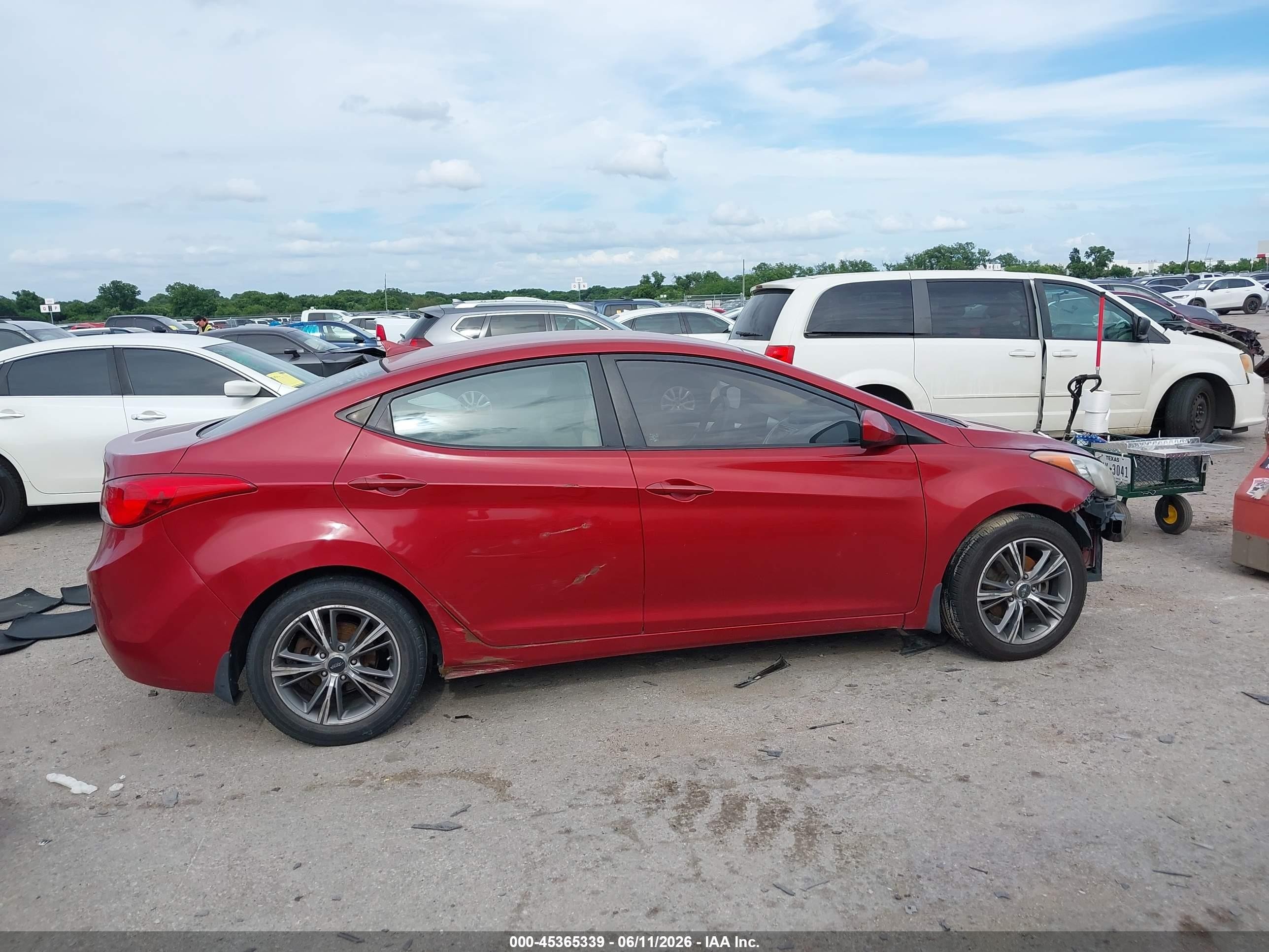 2013 Hyundai Elantra Gls Red vin: KMHDH4AE7DU633343