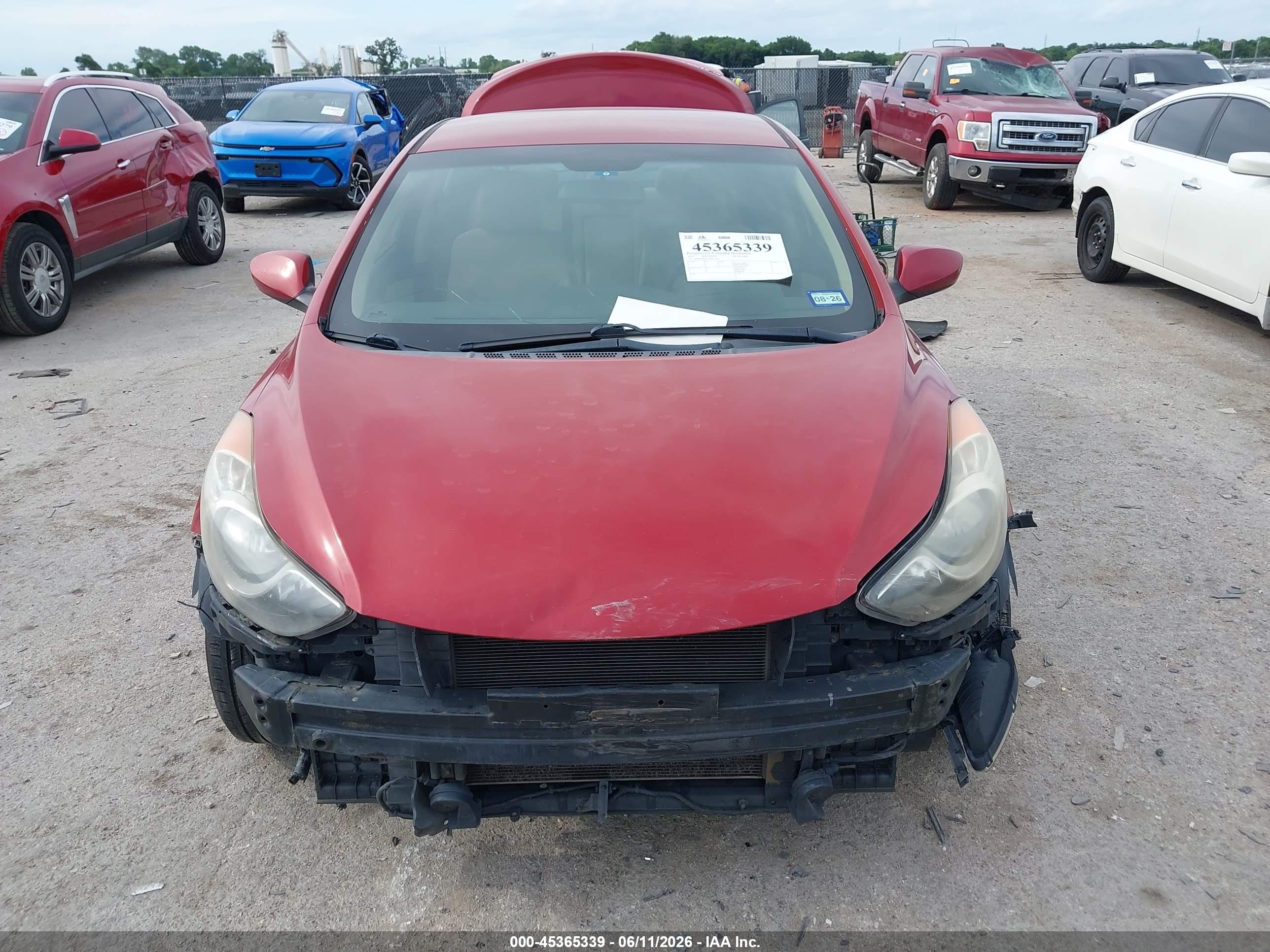 2013 Hyundai Elantra Gls Red vin: KMHDH4AE7DU633343