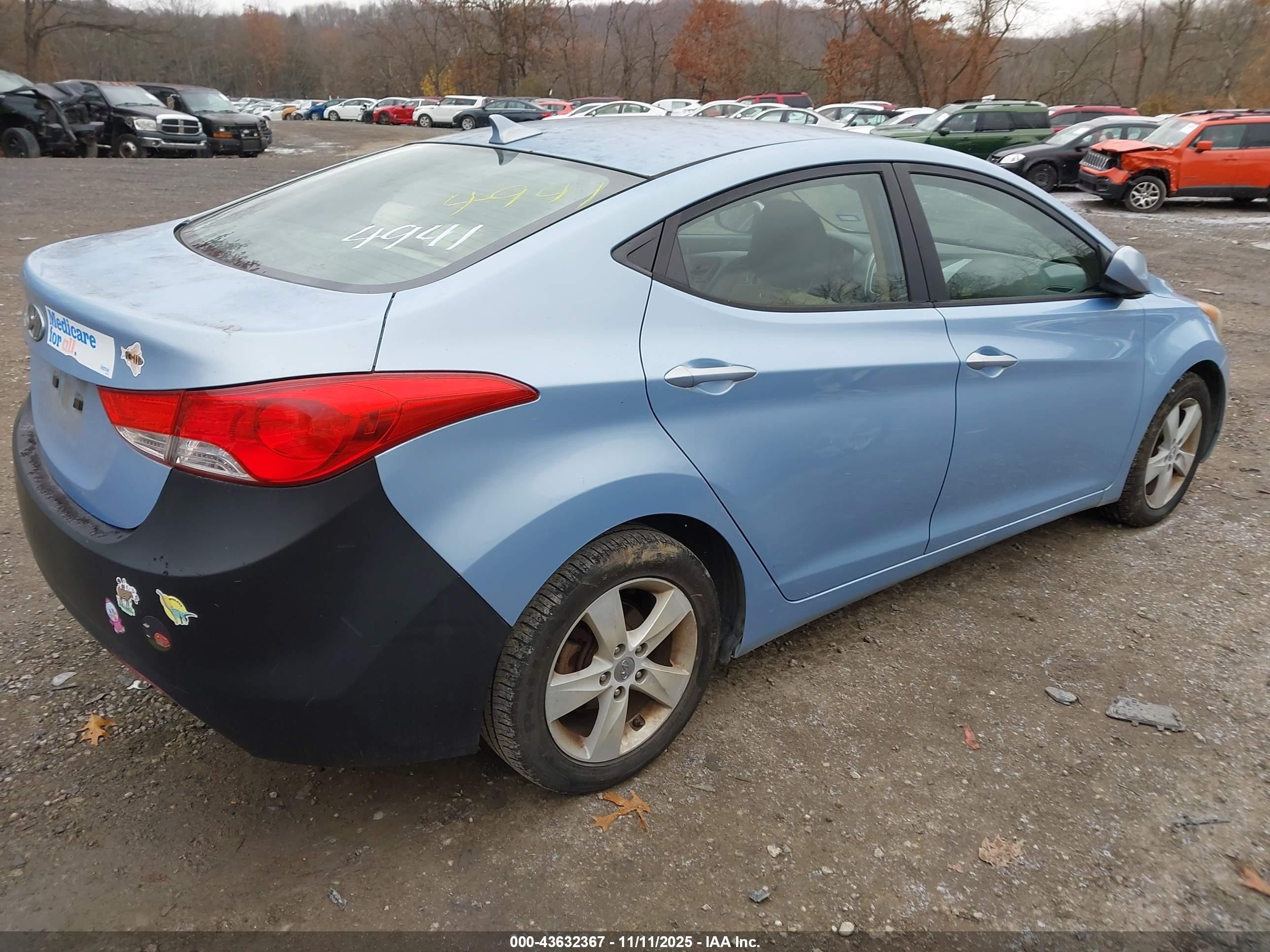 2013 Hyundai Elantra Gls Blue vin: KMHDH4AE7DU684941