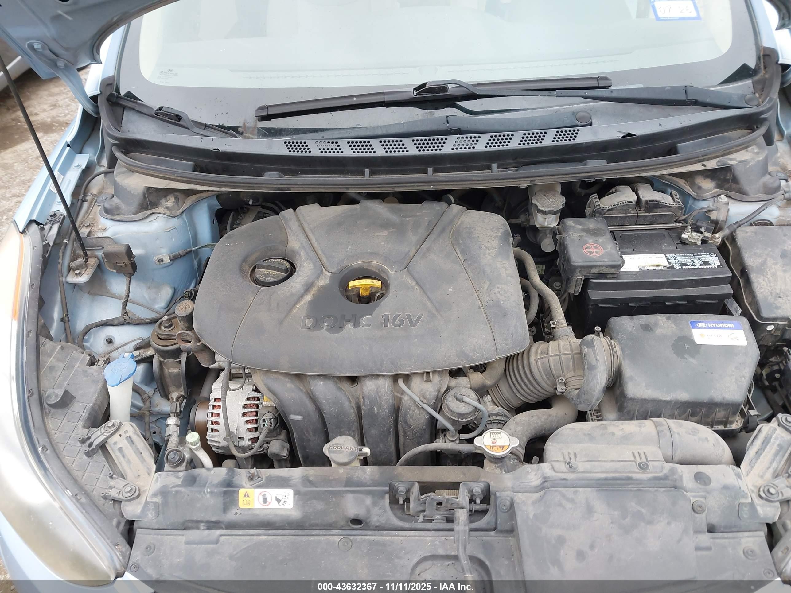 2013 Hyundai Elantra Gls Blue vin: KMHDH4AE7DU684941