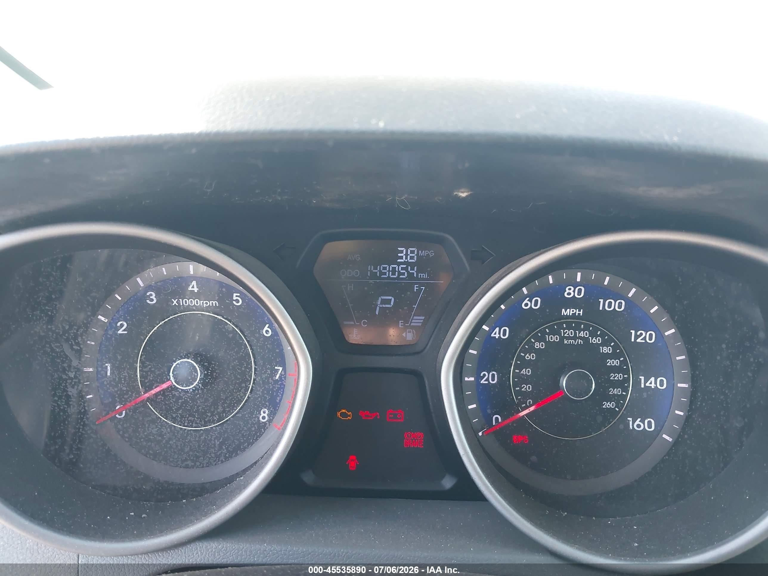 2013 Hyundai Elantra Gls Серый vin: KMHDH4AE7DU710051