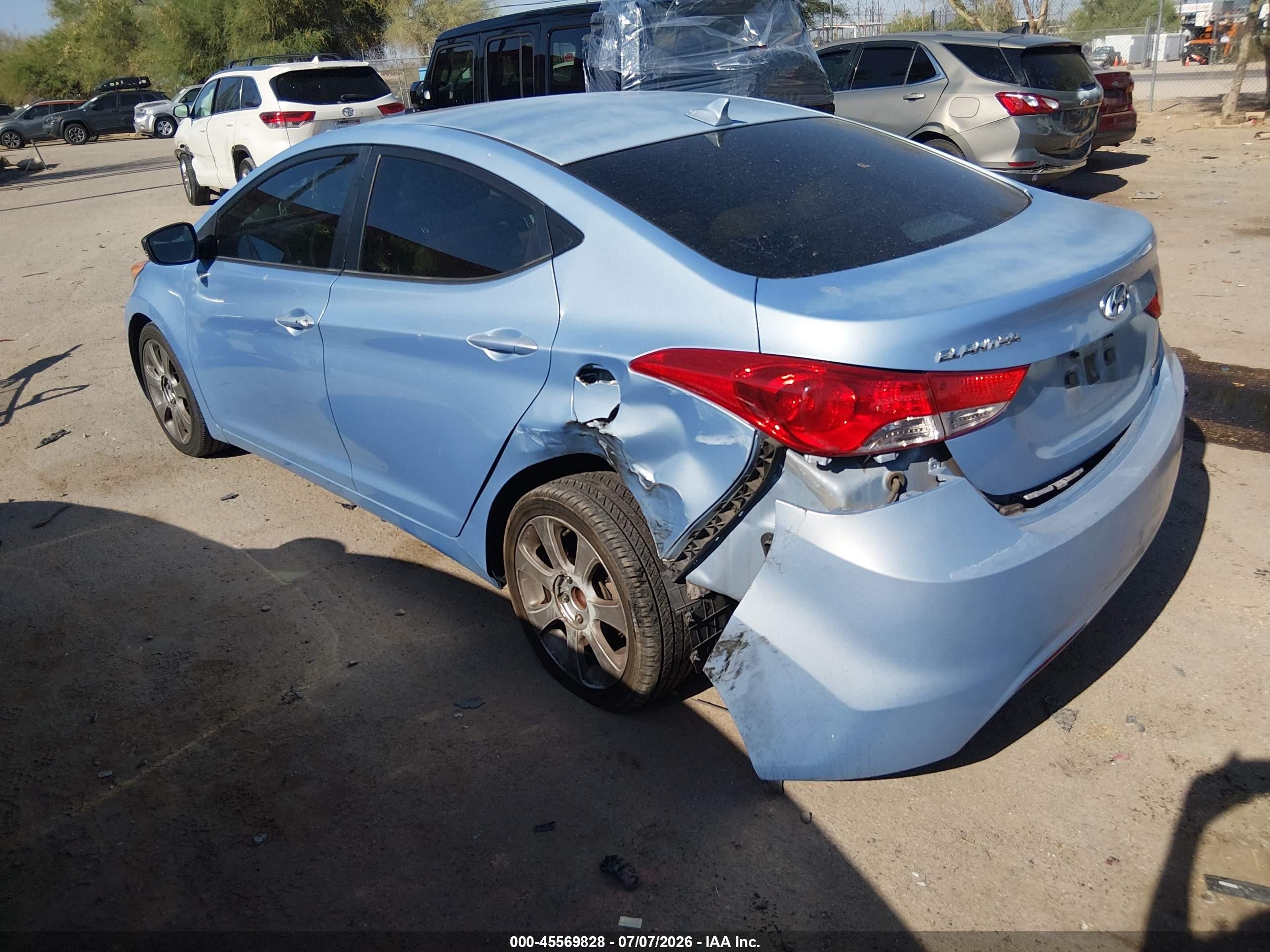 2013 Hyundai Elantra Limited Blue vin: KMHDH4AE7DU716142