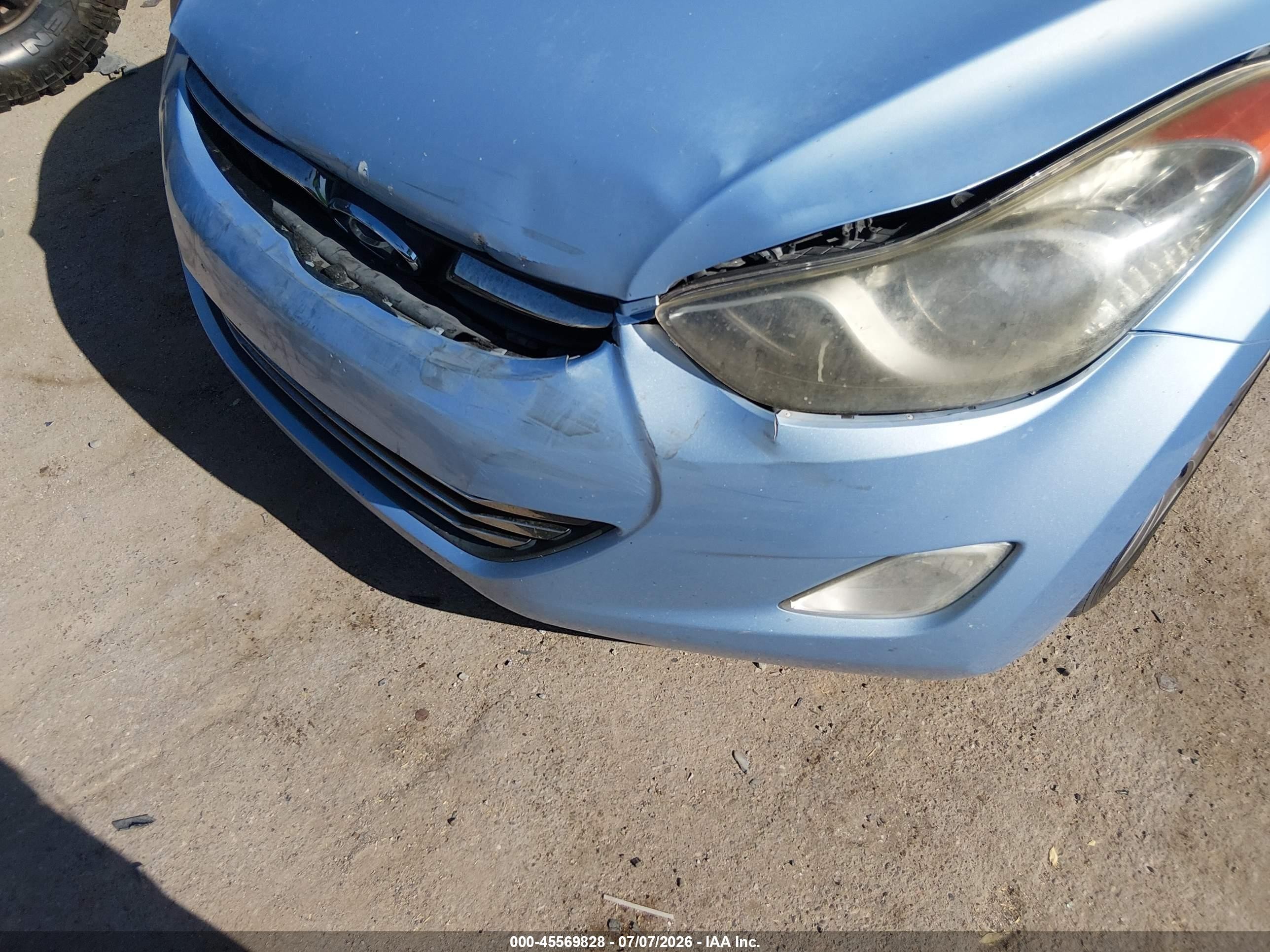 2013 Hyundai Elantra Limited Blue vin: KMHDH4AE7DU716142
