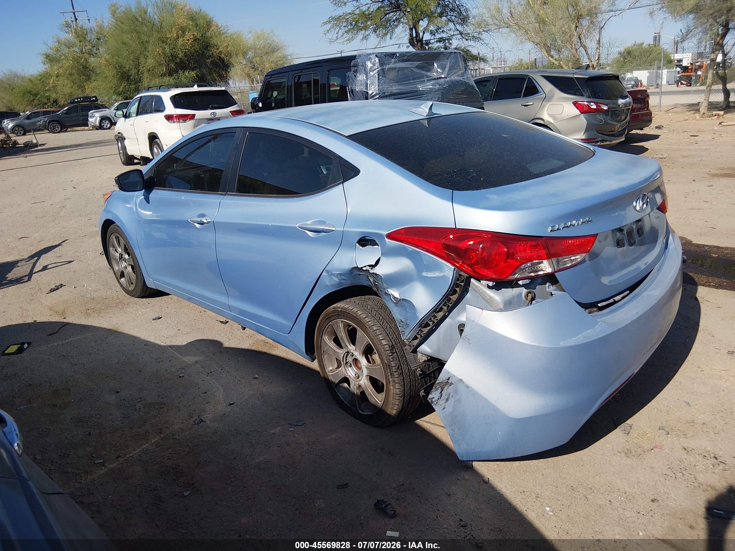 2013 Hyundai Elantra Limited Blue vin: KMHDH4AE7DU716142