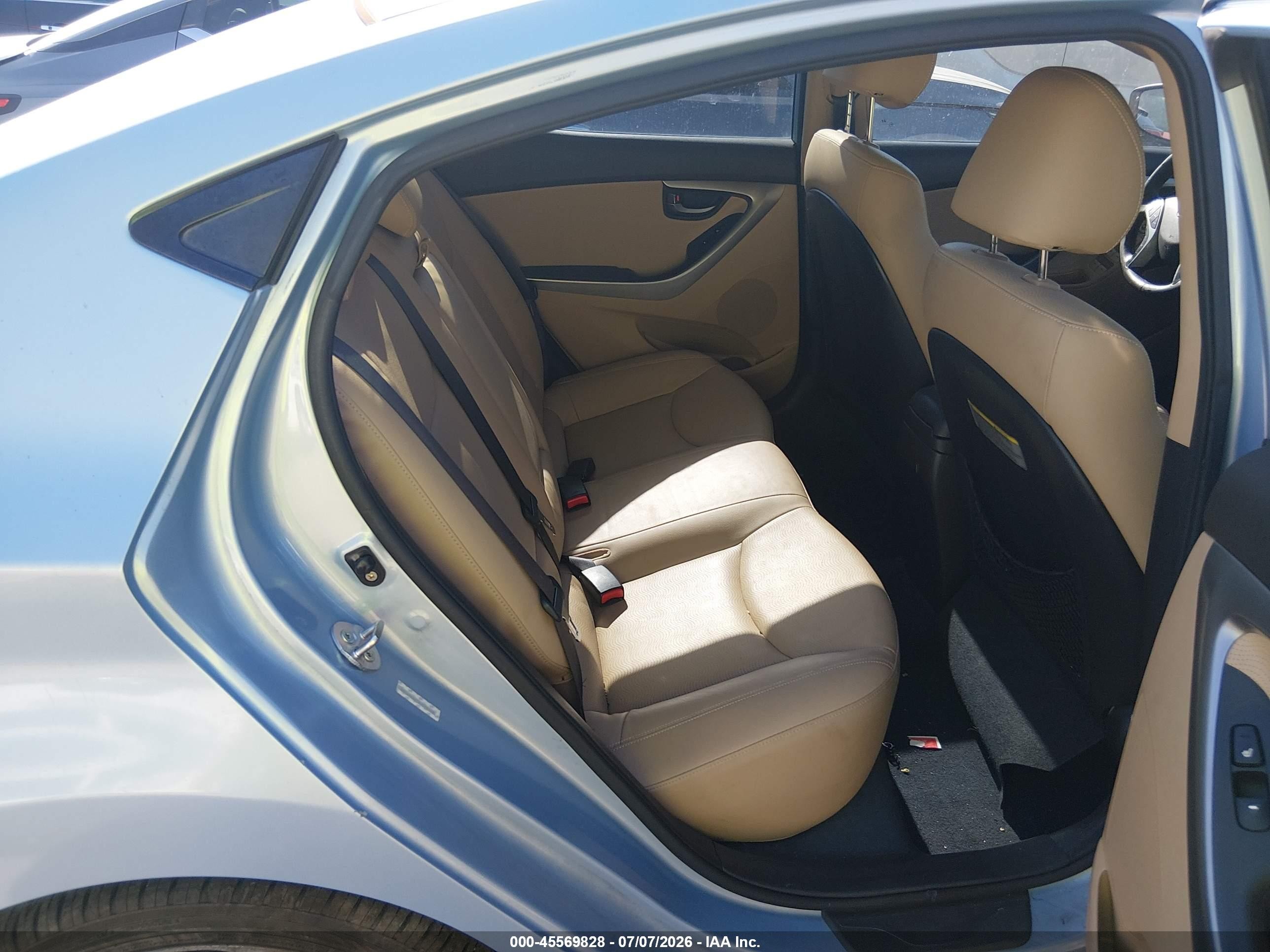 2013 Hyundai Elantra Limited Blue vin: KMHDH4AE7DU716142