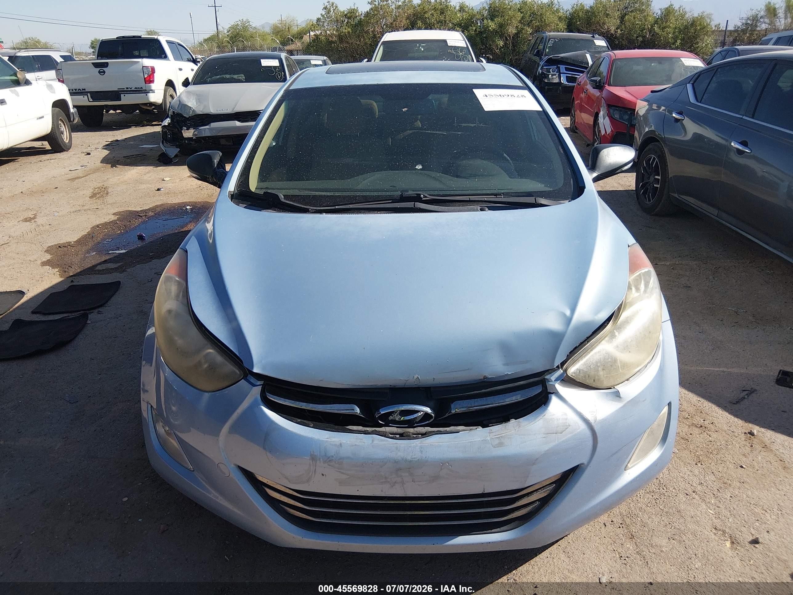 2013 Hyundai Elantra Limited Blue vin: KMHDH4AE7DU716142